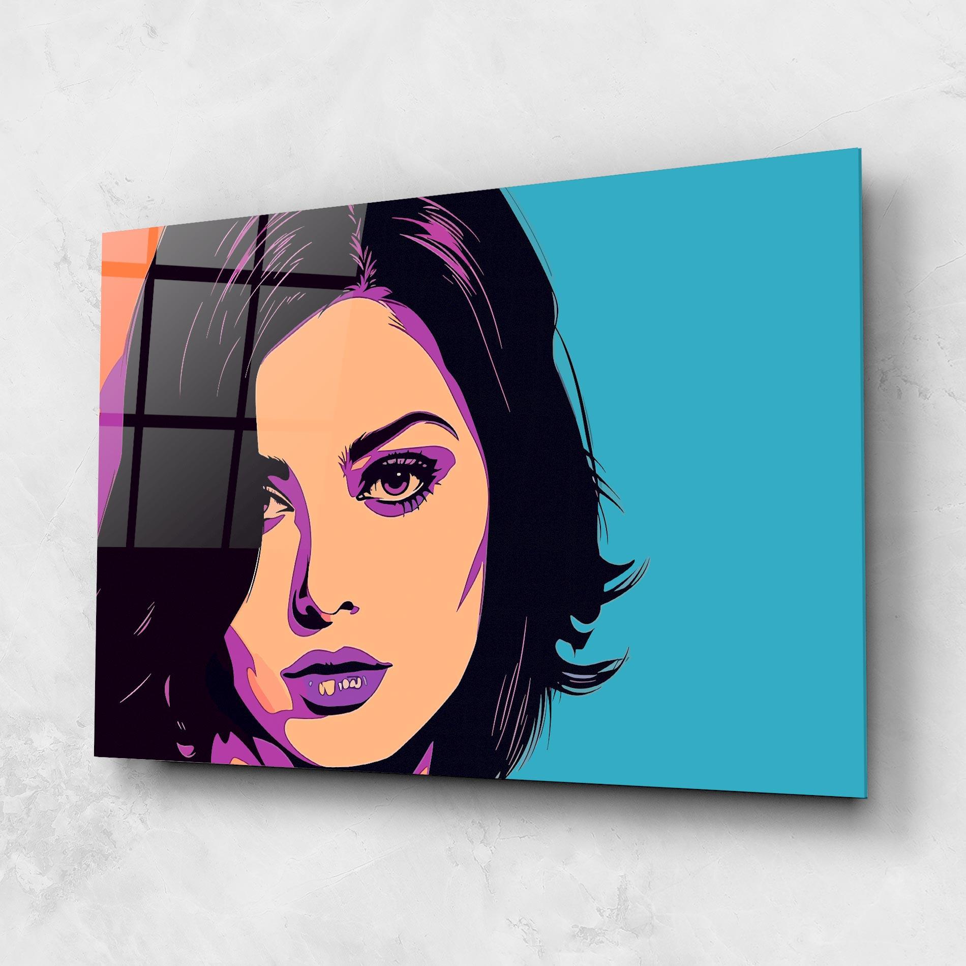 Üvegkép Pop Purple Woman mockup 1