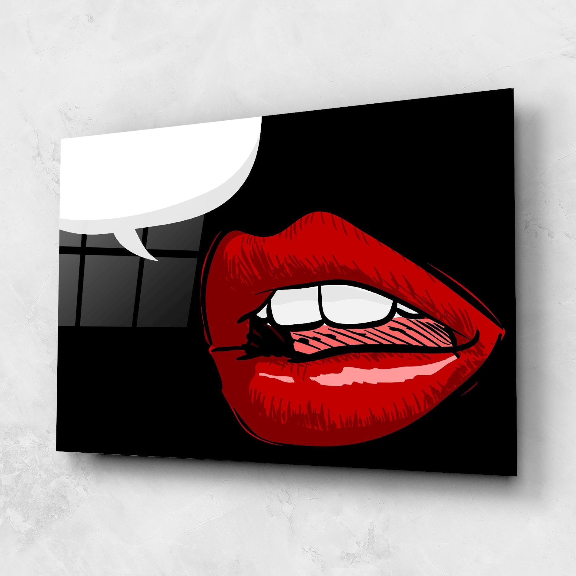 Üvegkép Pop Red Lips mockup 1
