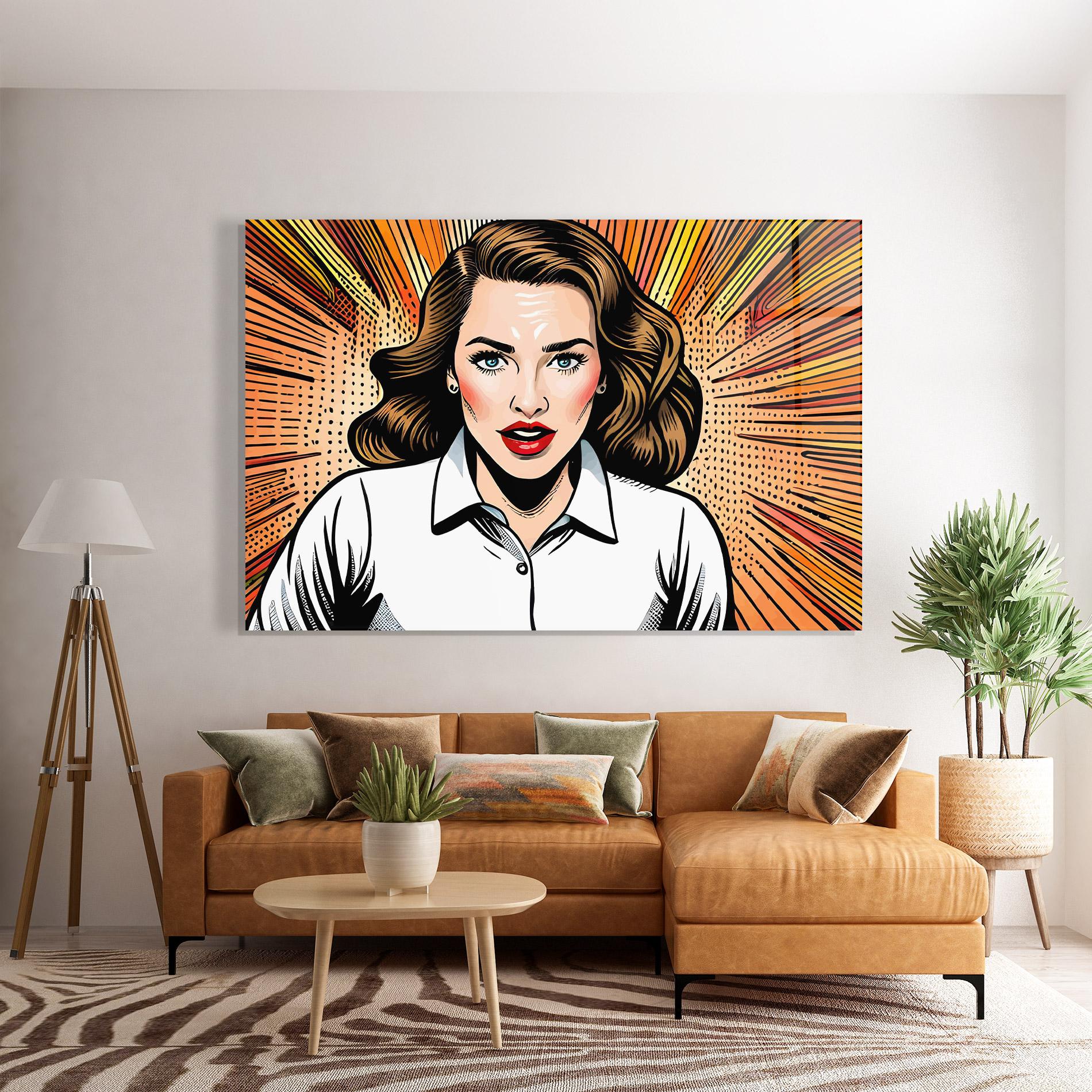 Üvegkép Blue Eye Pop Art mockup 7