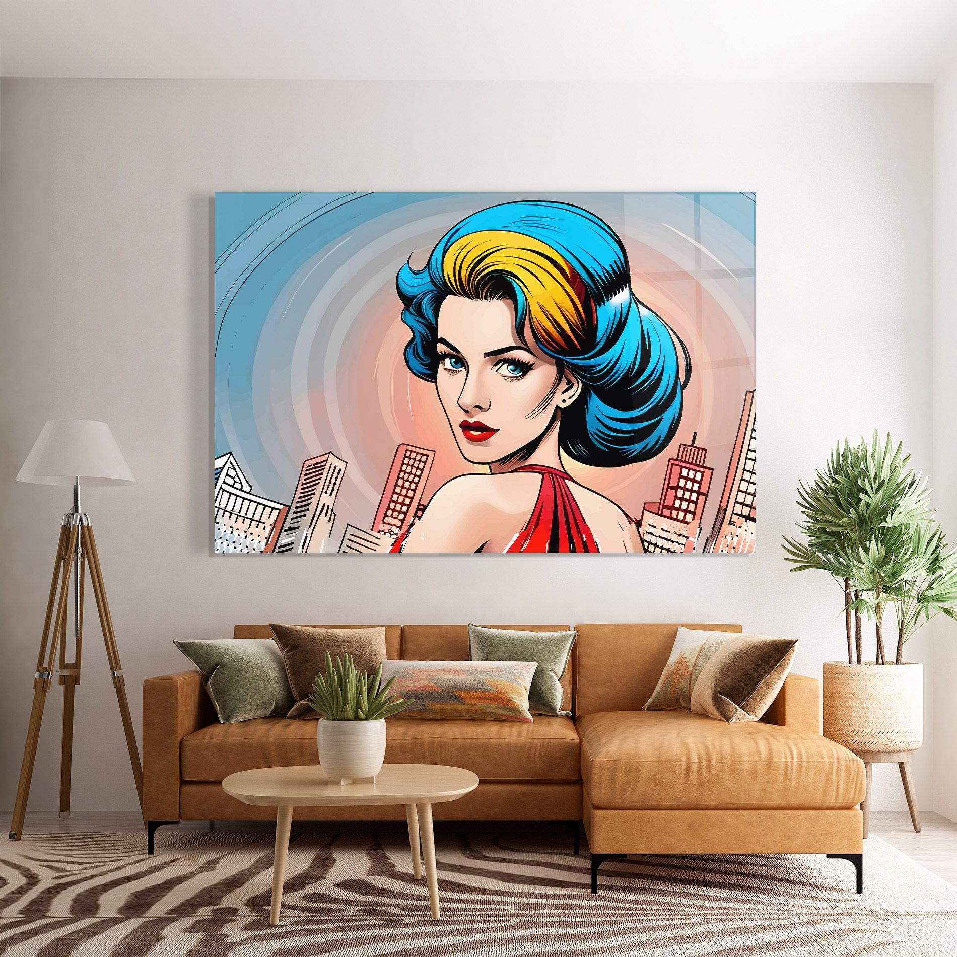 Blue Yellow Pop Hair mockup 7