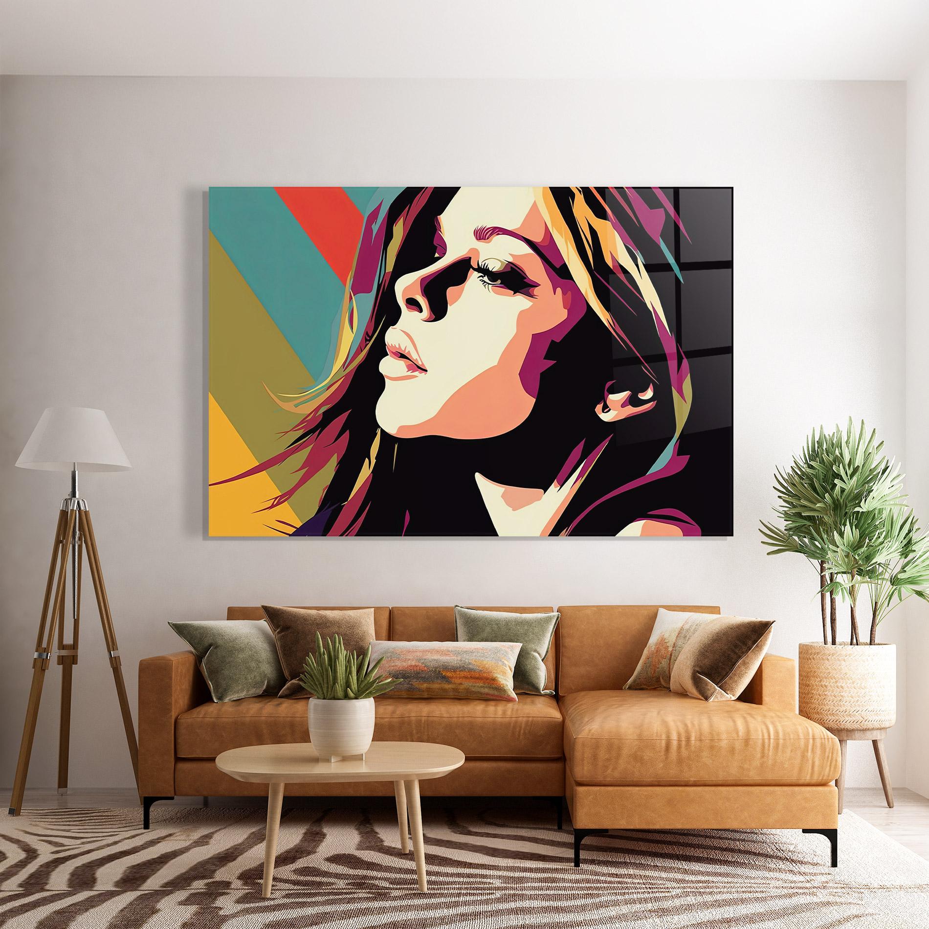 Üvegkép Cream Pop Art mockup 7