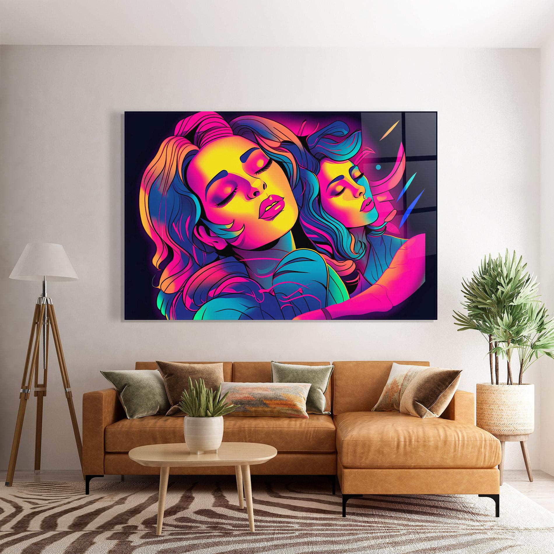 Üvegkép Glowing Pop Woman mockup 7