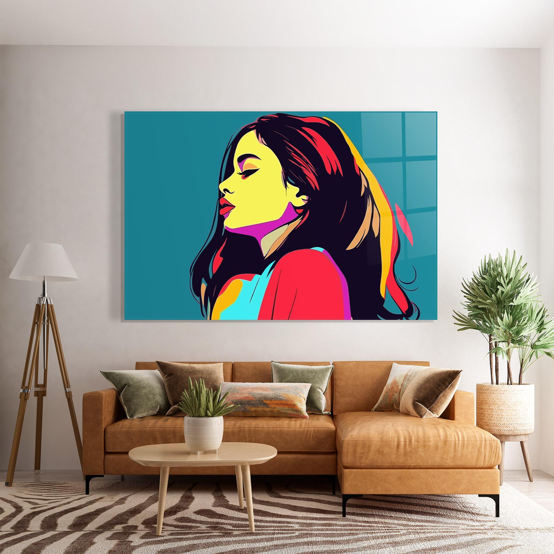 Üvegkép Pop Art Woman mockup 7