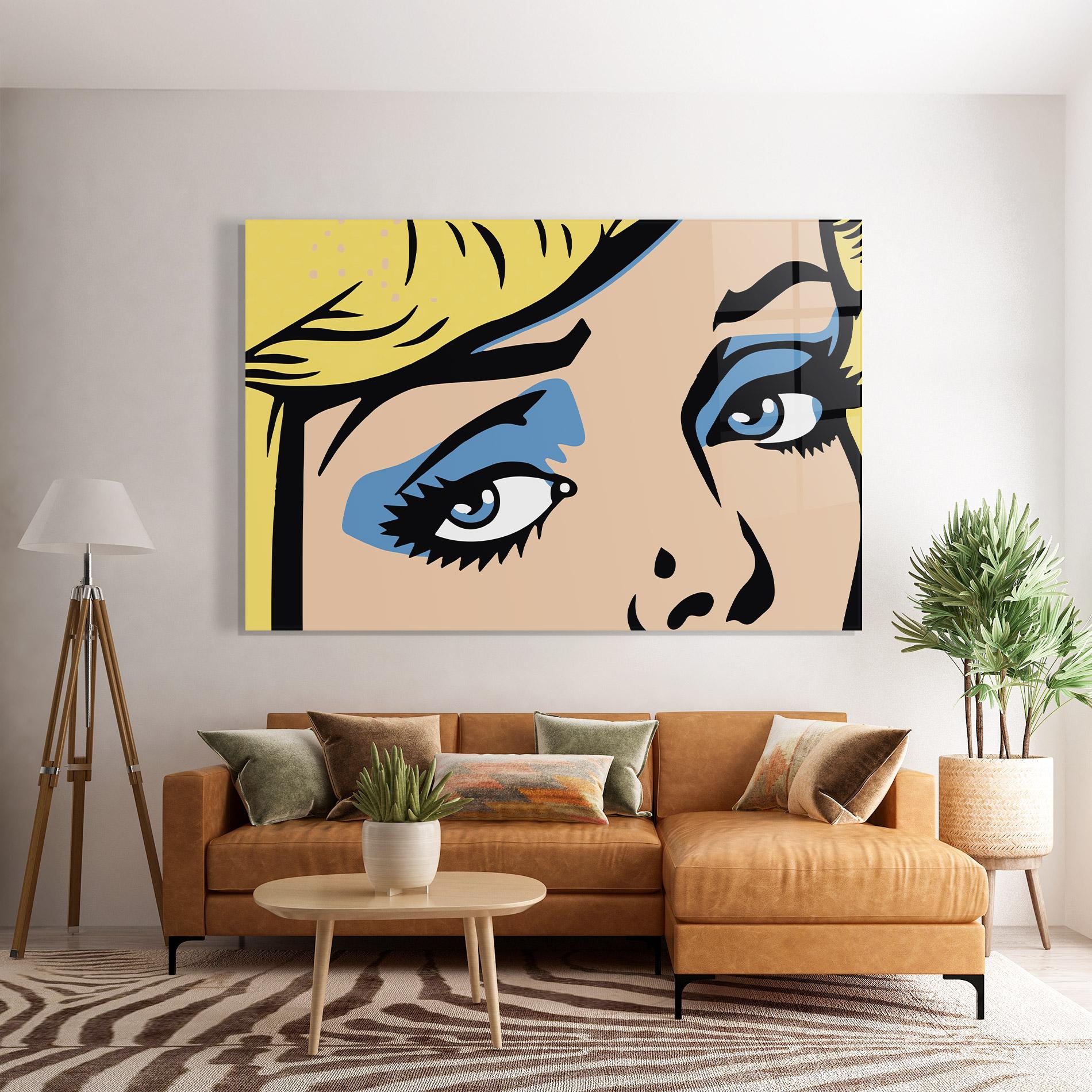 Üvegkép Pop Blue Makeup mockup 7