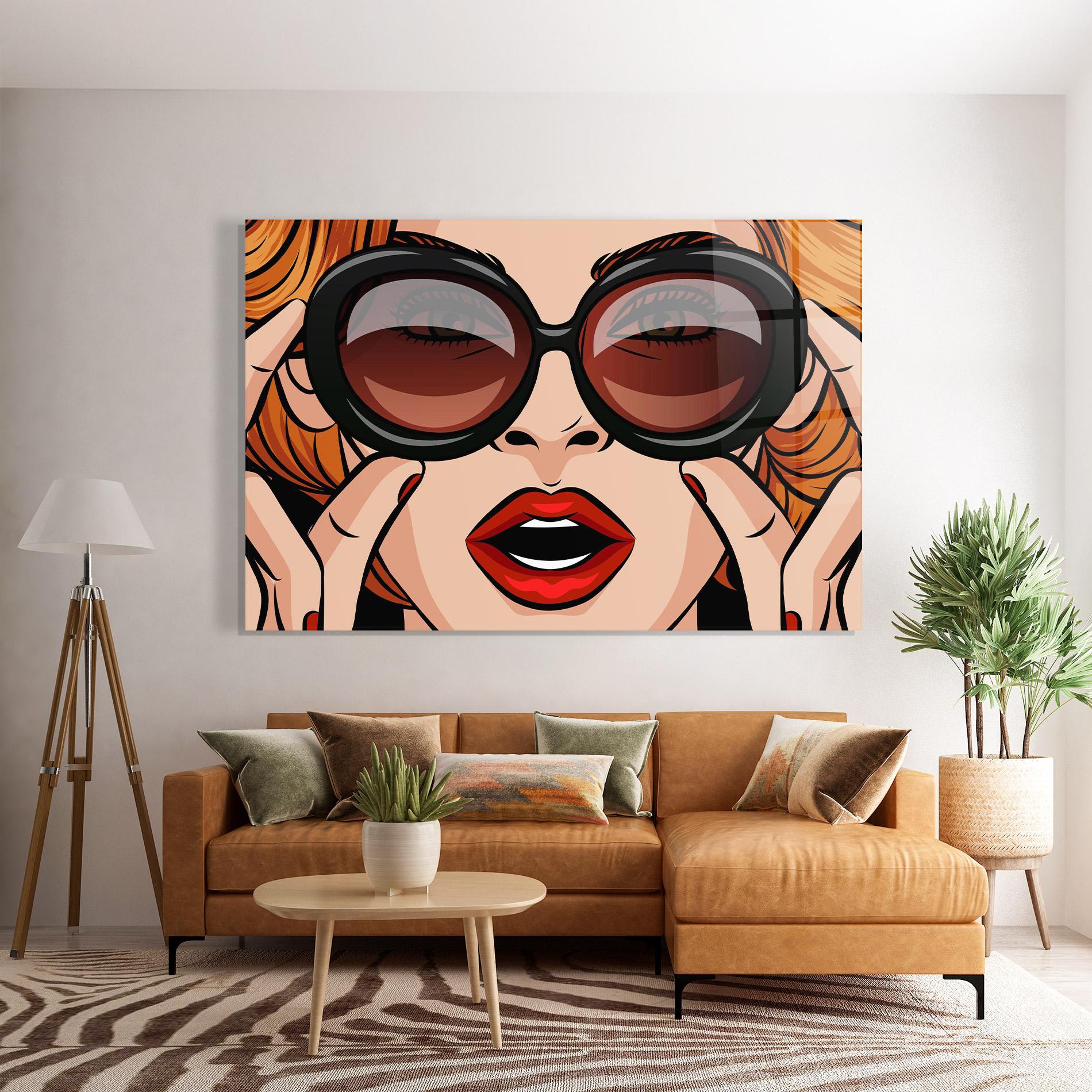 Üvegkép Pop Glasses Woman mockup 7
