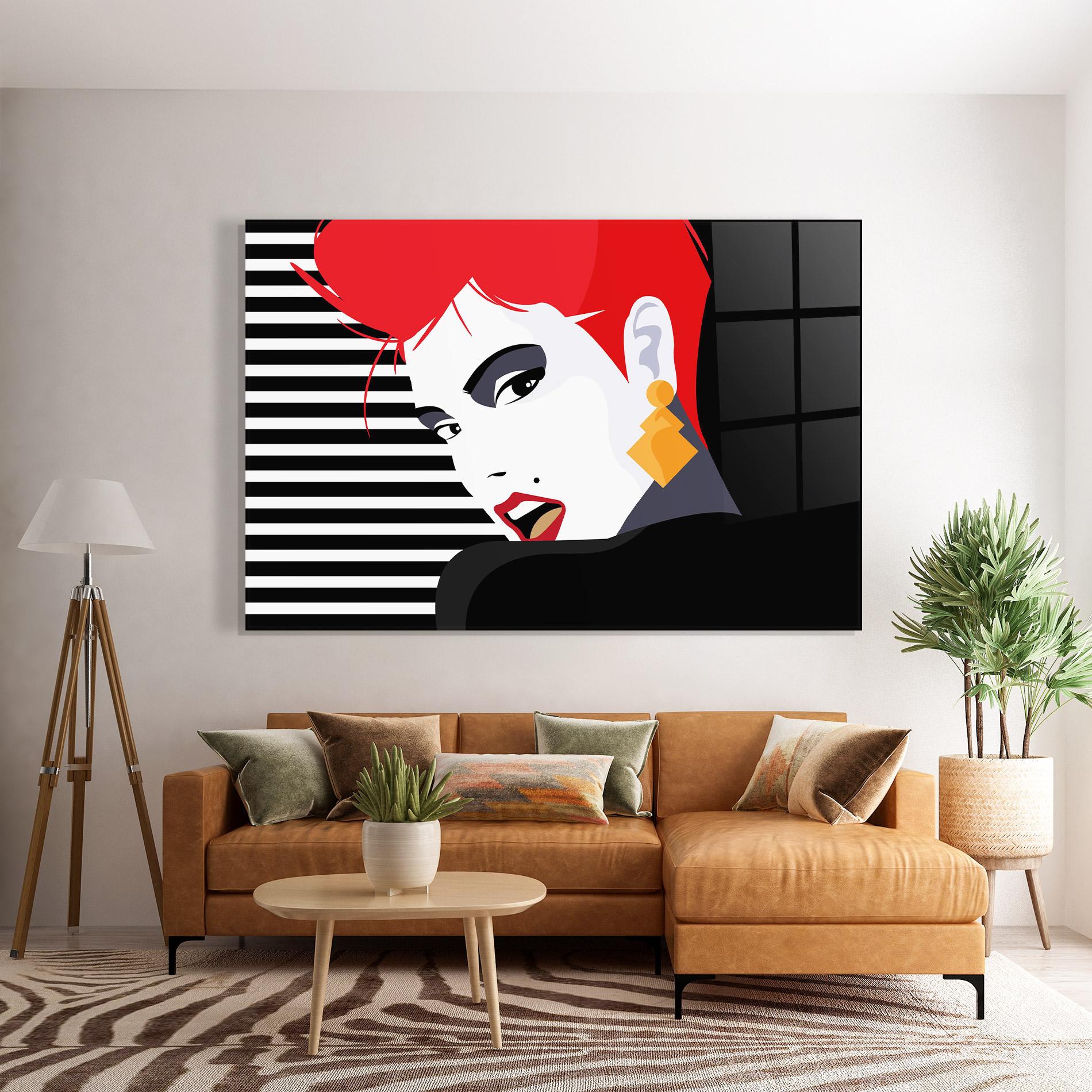 Üvegkép Red Pop Hair mockup 7