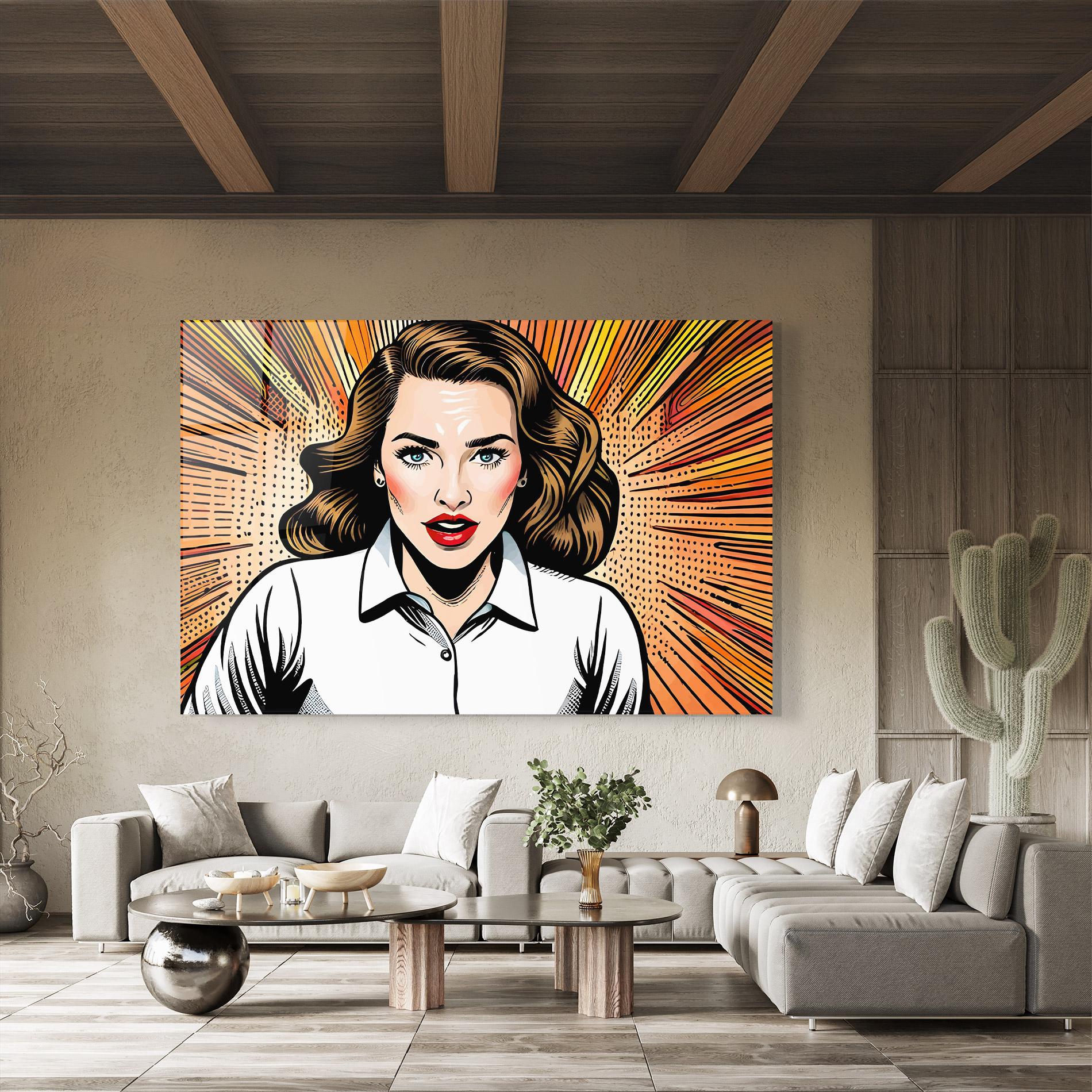 Üvegkép Blue Eye Pop Art mockup 8