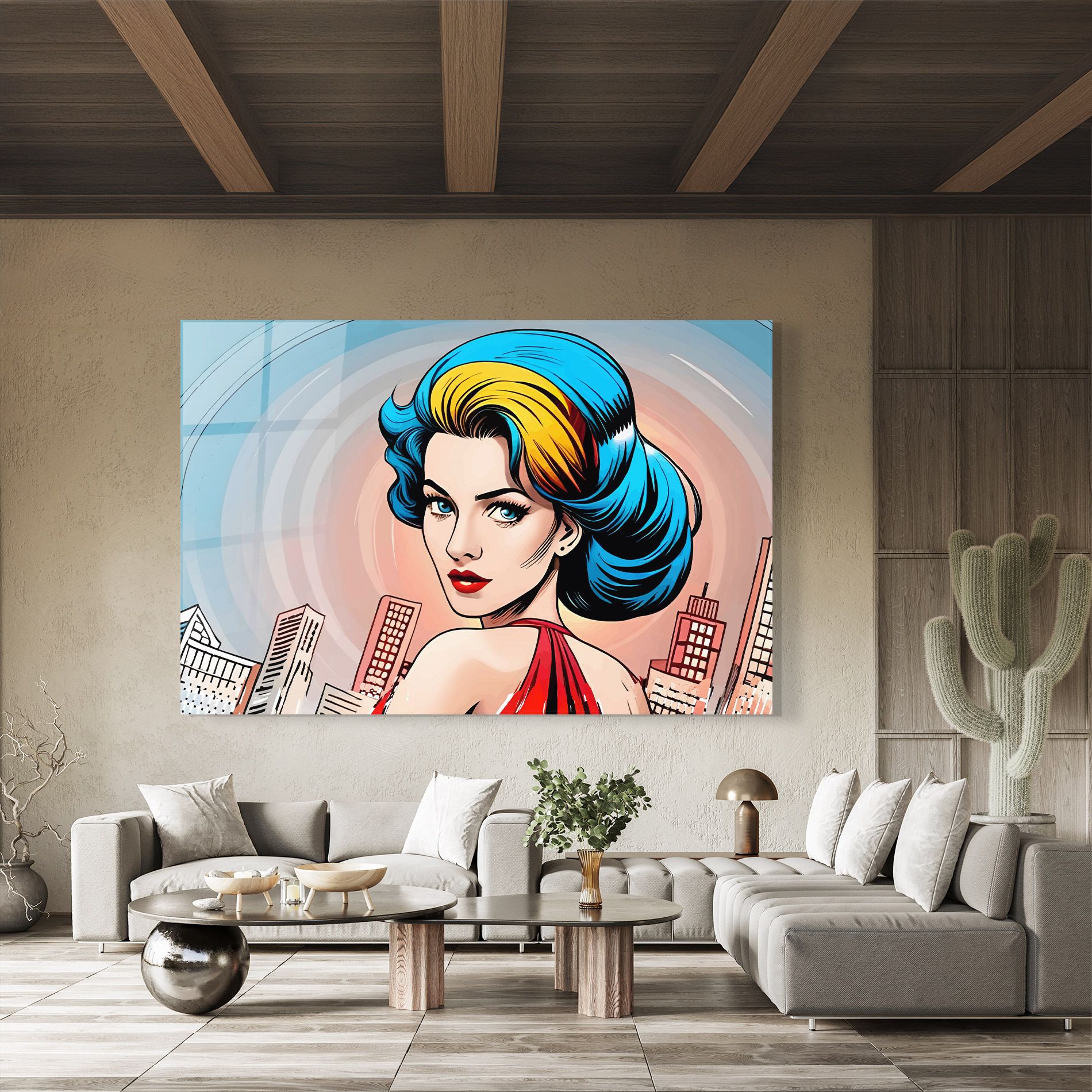 Blue Yellow Pop Hair mockup 8