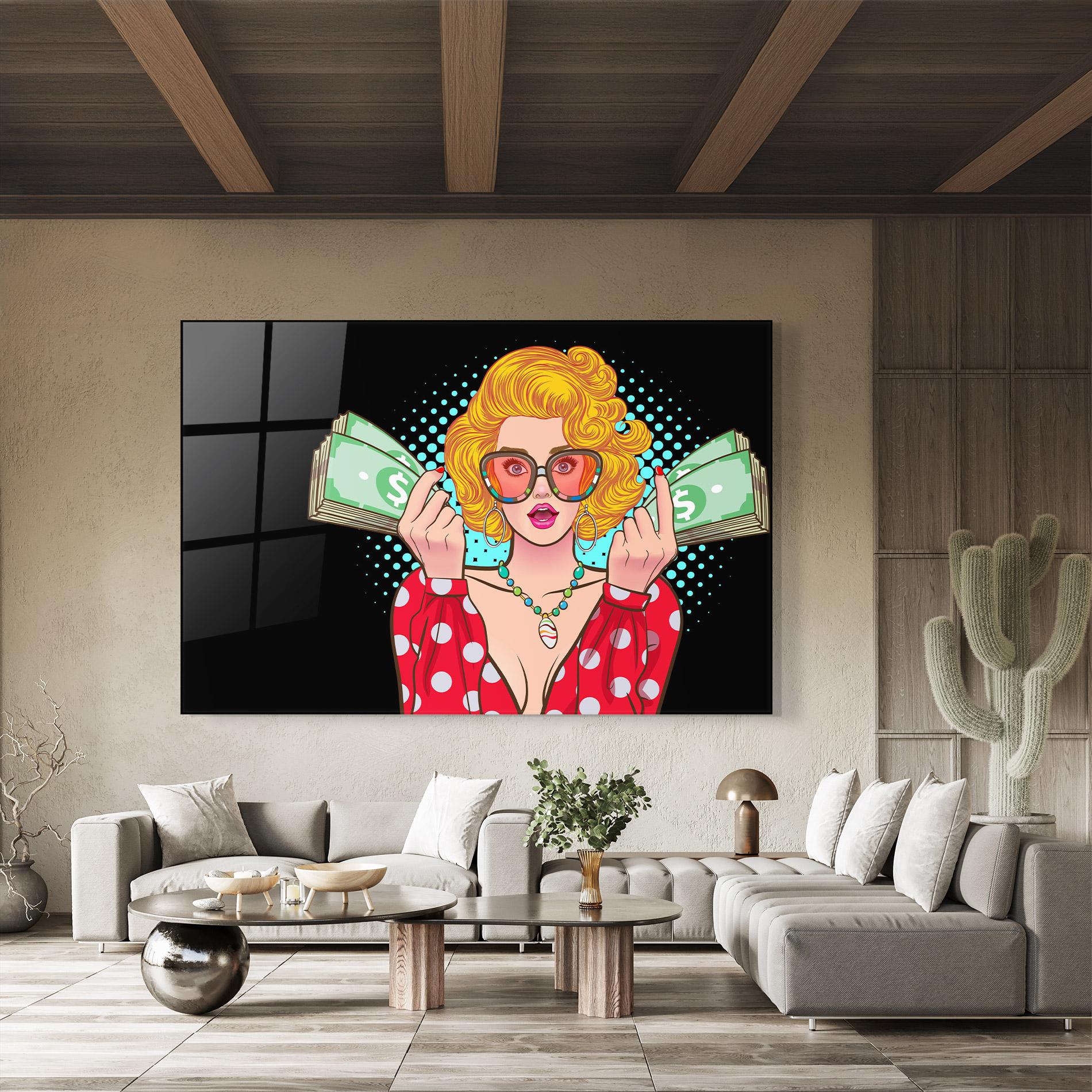 Üvegkép Glasses Look Money mockup 8