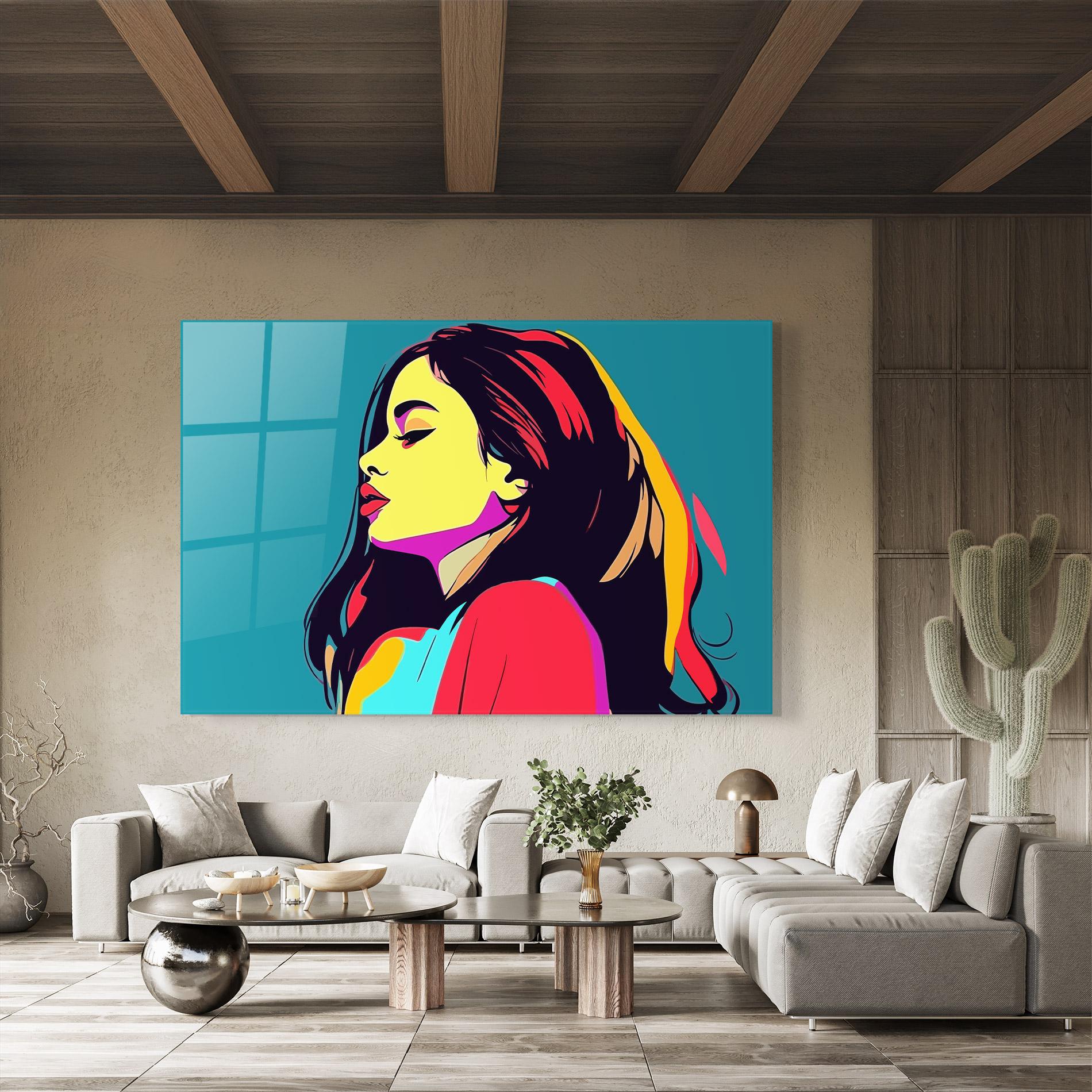 Üvegkép Pop Art Woman mockup 8