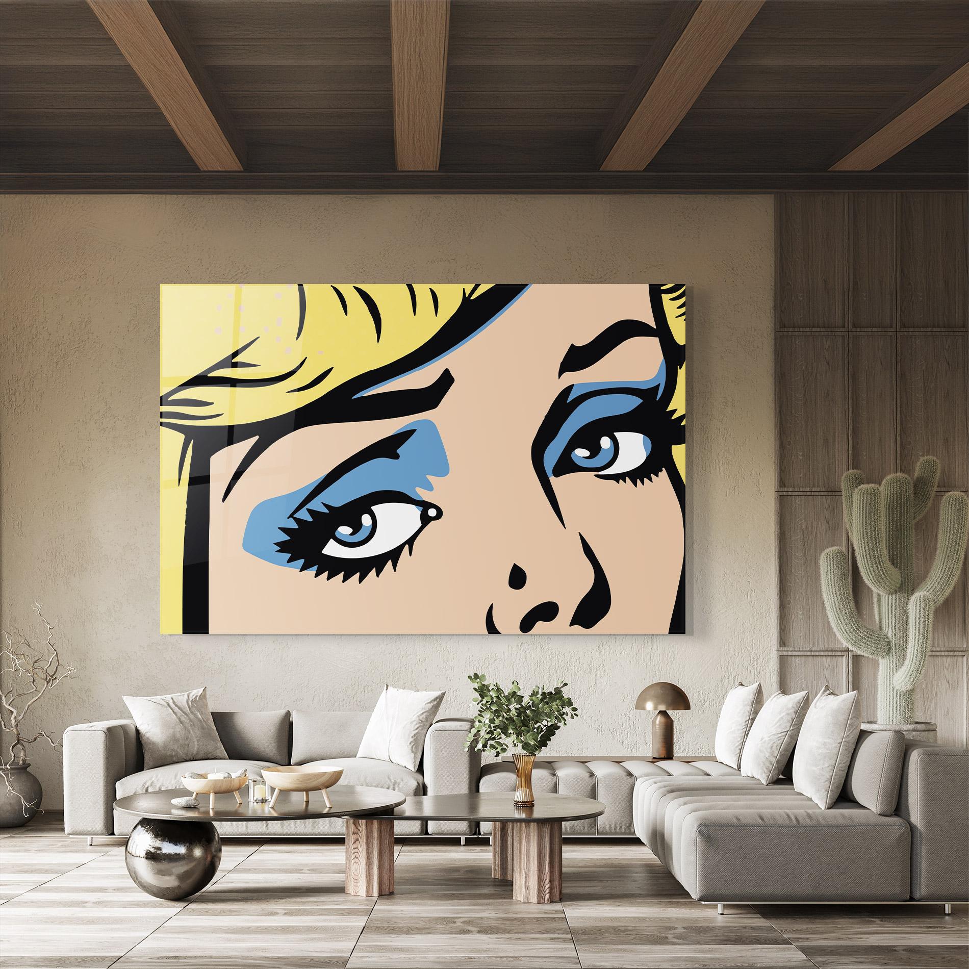 Üvegkép Pop Blue Makeup mockup 8