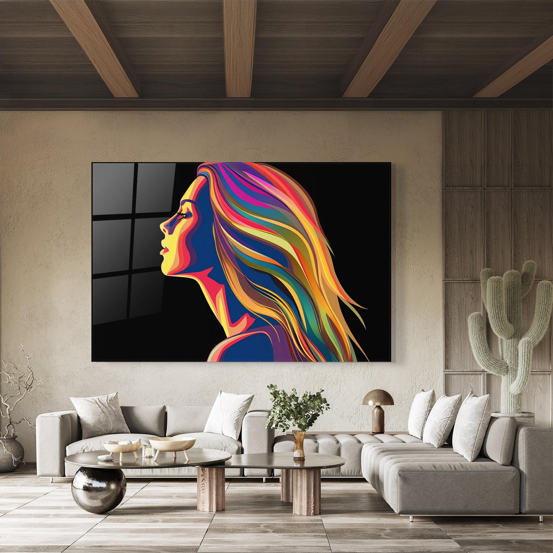 Üvegkép Pop Colored Girl mockup 8