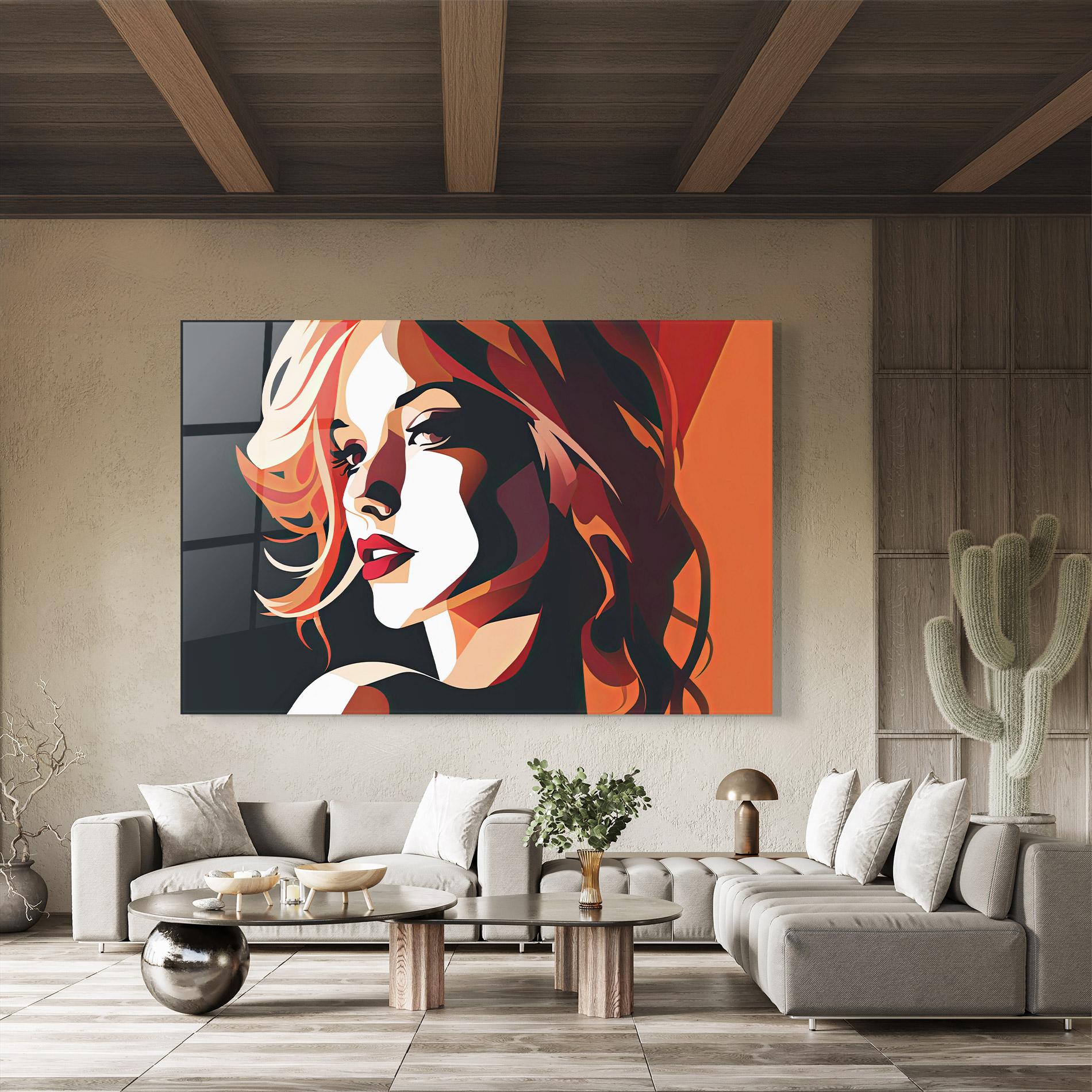 Üvegkép Pop Lady Art mockup 8