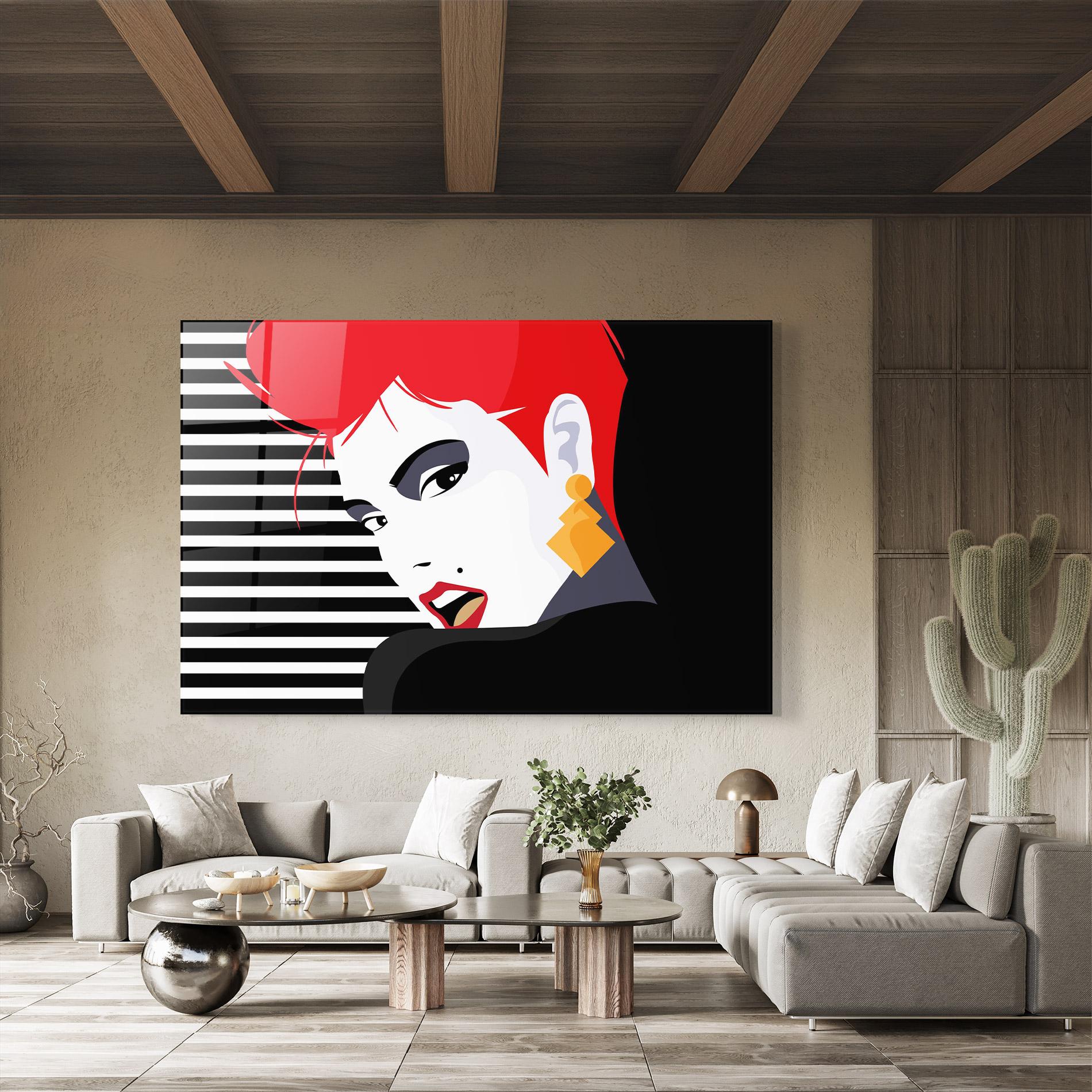 Üvegkép Red Pop Hair mockup 8