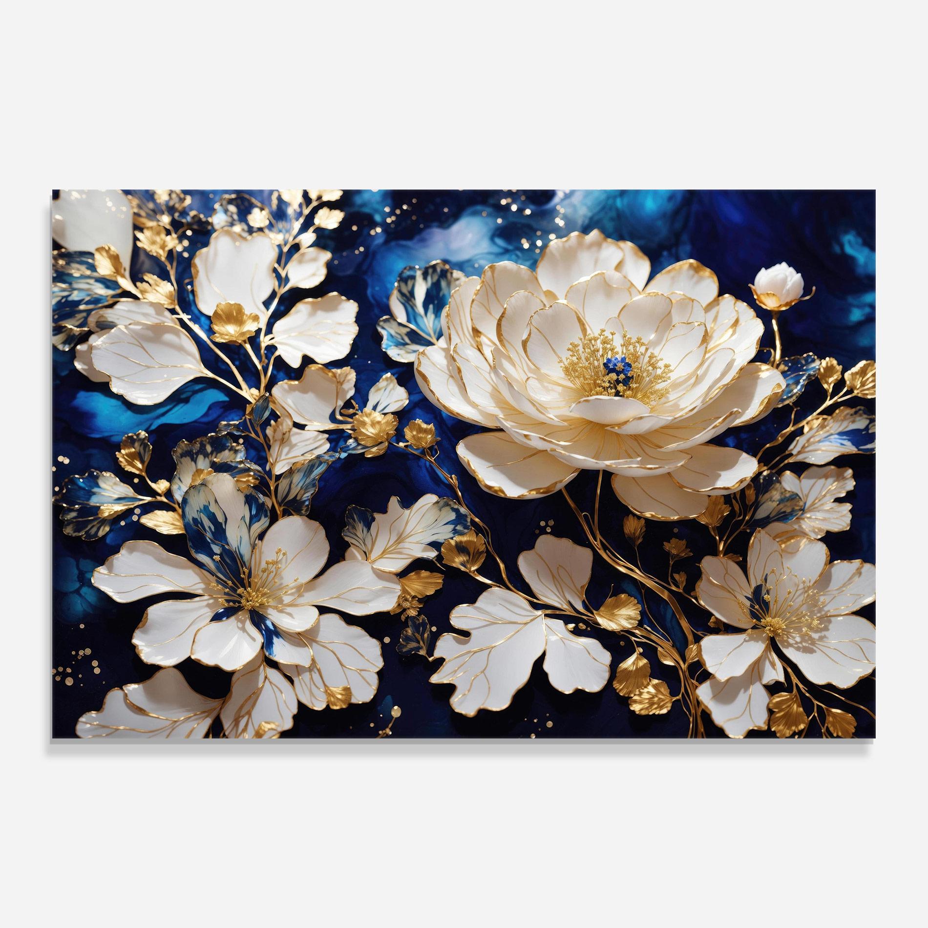 Üvegkép Beautiful Golden White Rose mockup 0