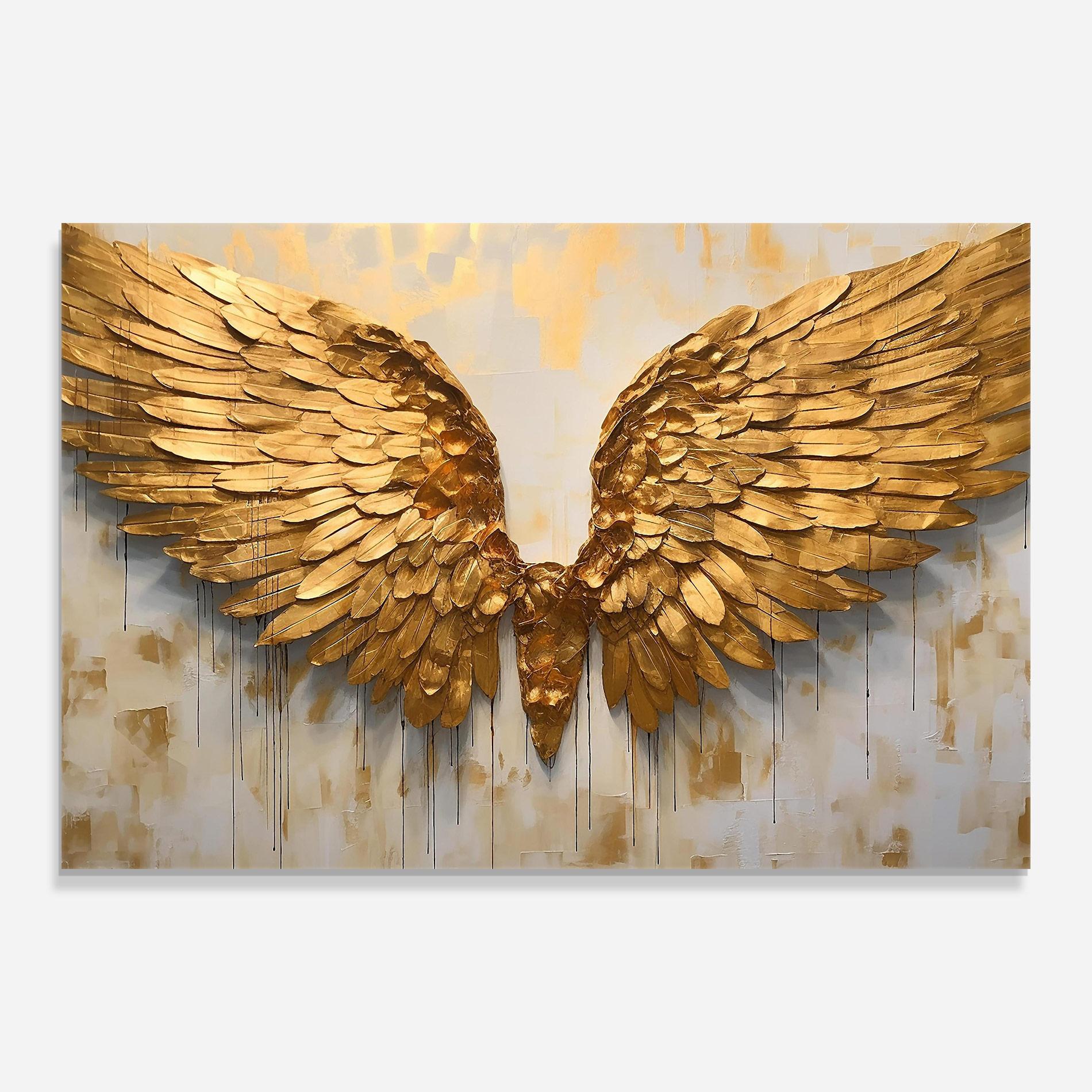 Üvegkép Golden Wings Art mockup 0