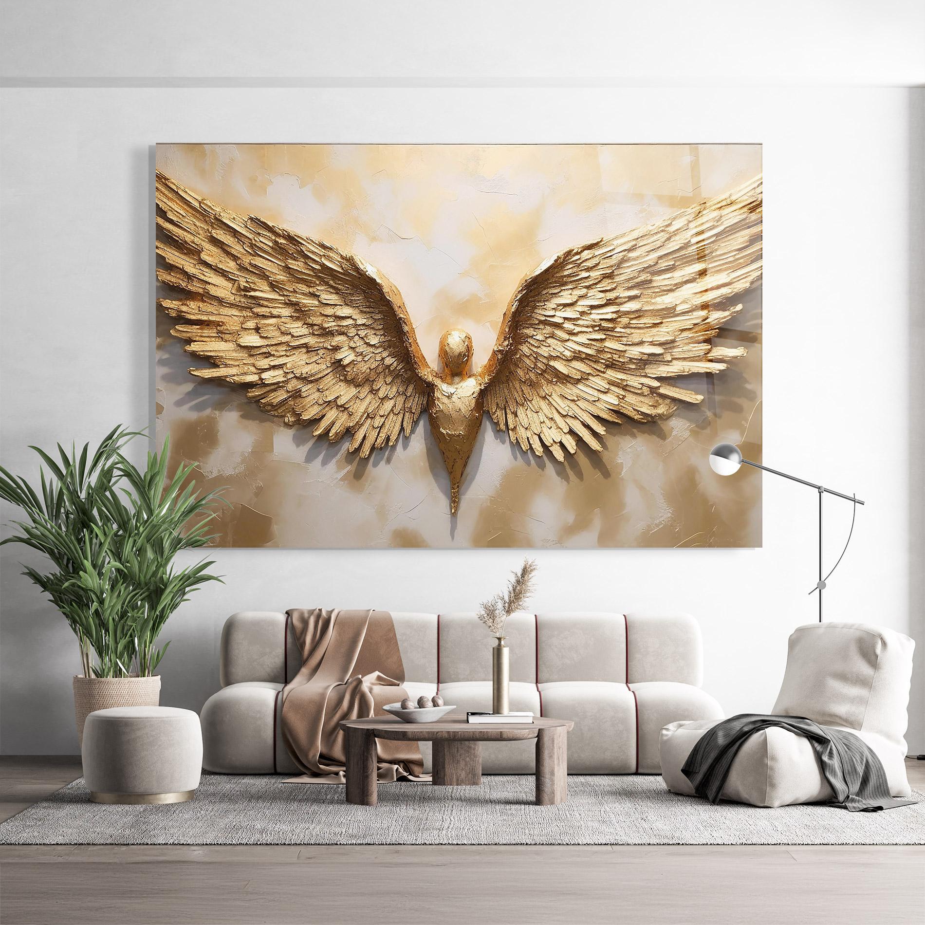 Üvegkép Beautiful Gold Wings mockup 9