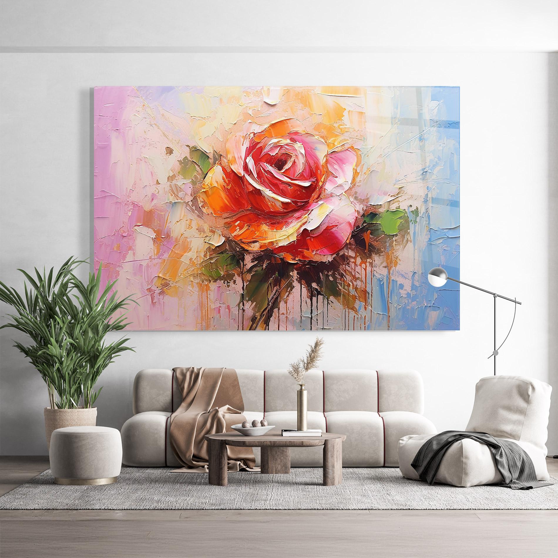 Üvegkép Red Pink Orange Art mockup 9
