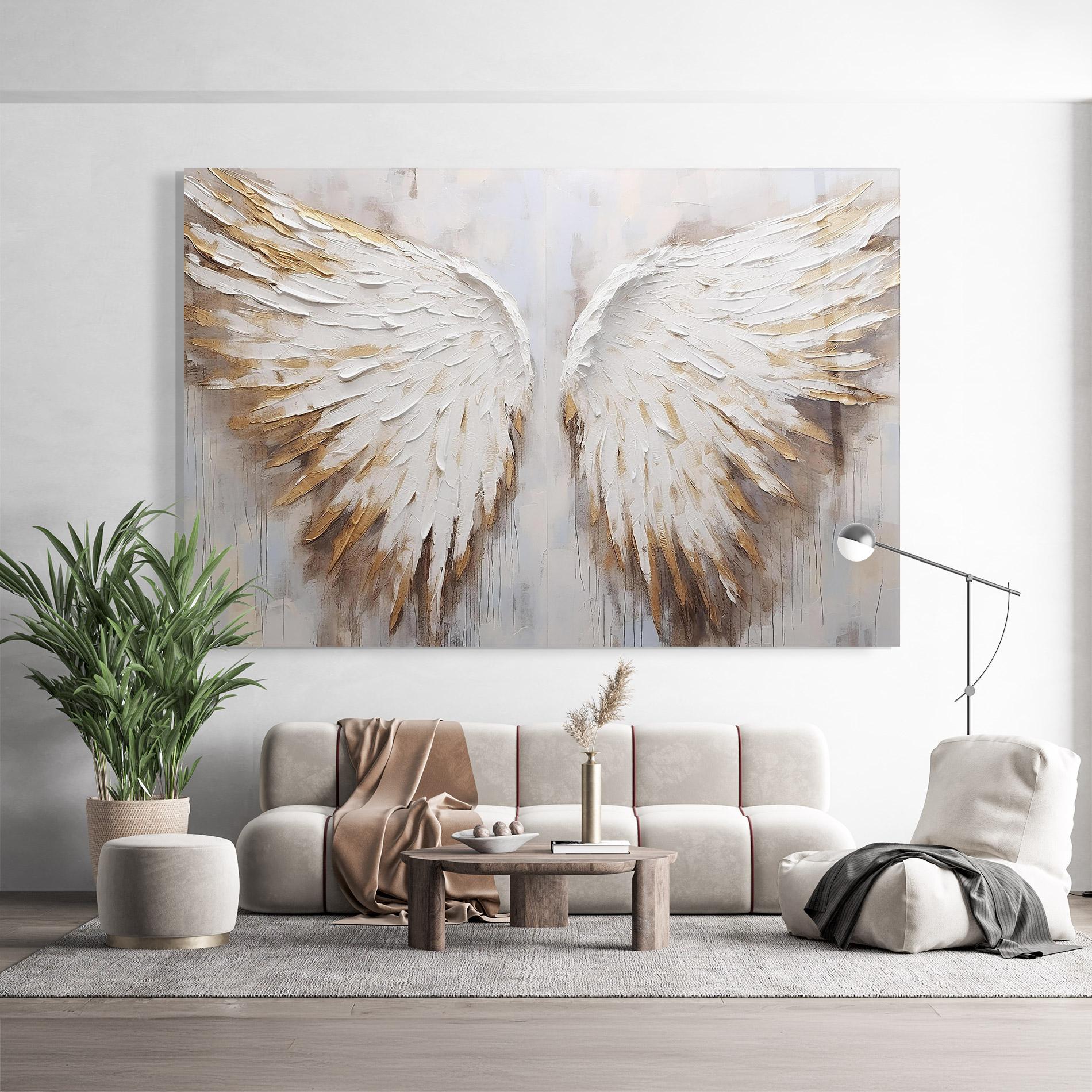Üvegkép White Angel Wings mockup 9