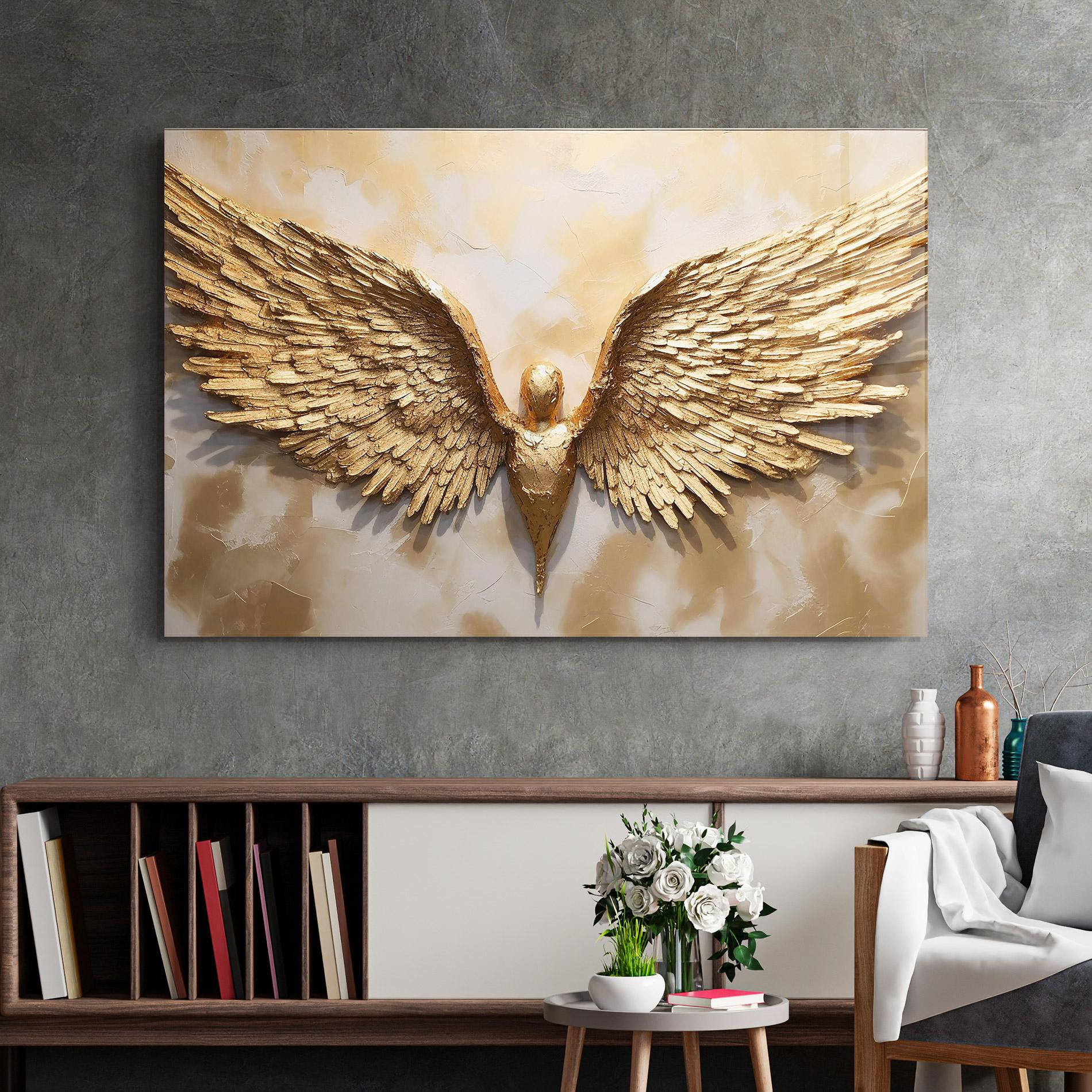 Üvegkép Beautiful Gold Wings mockup 2