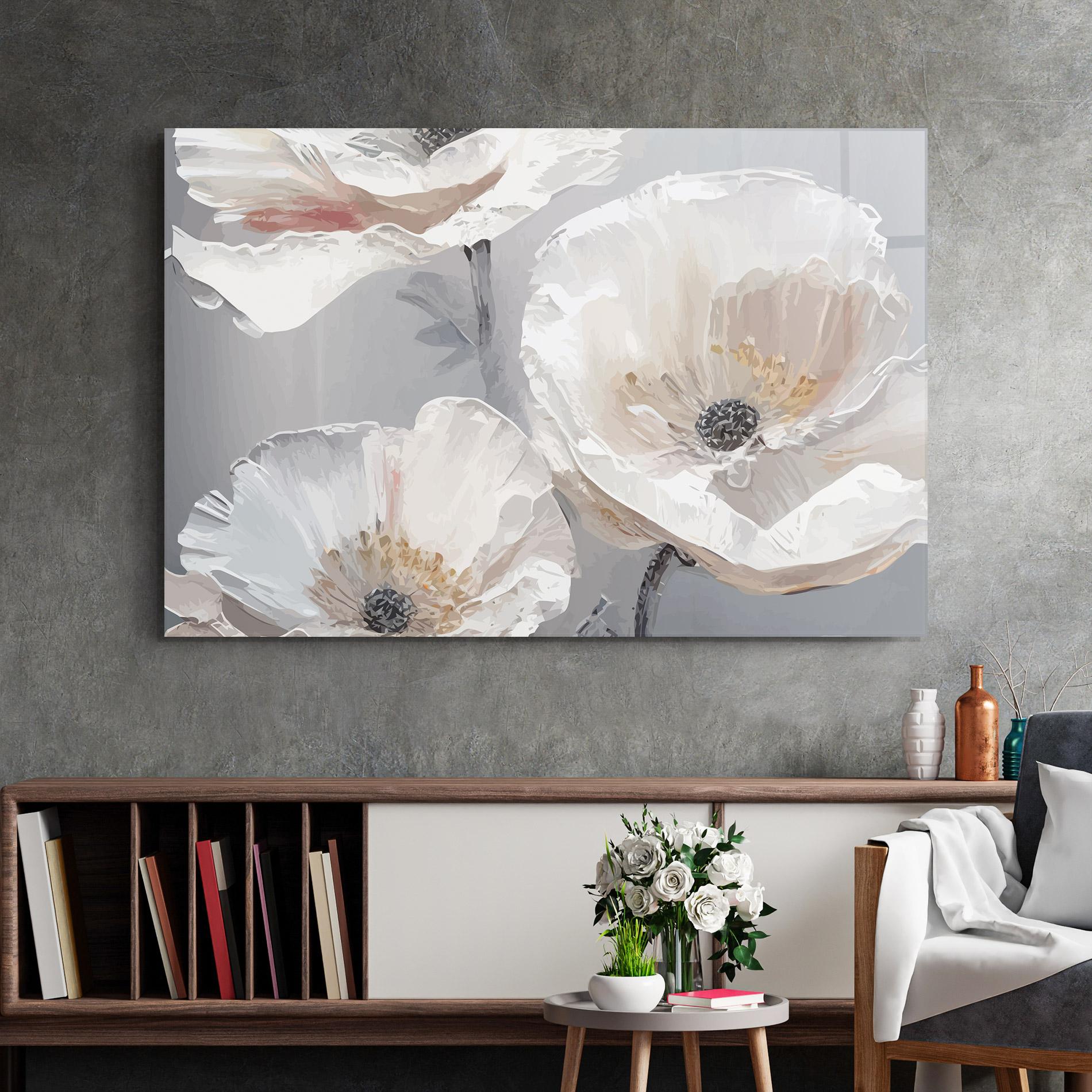 Üvegkép Cream Mix Flower mockup 2