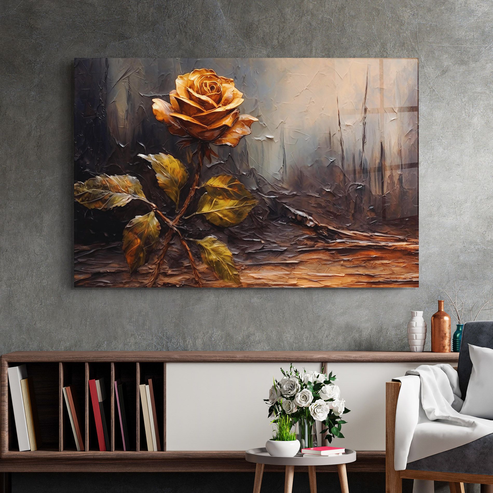 Orange Rose Art mockup 2