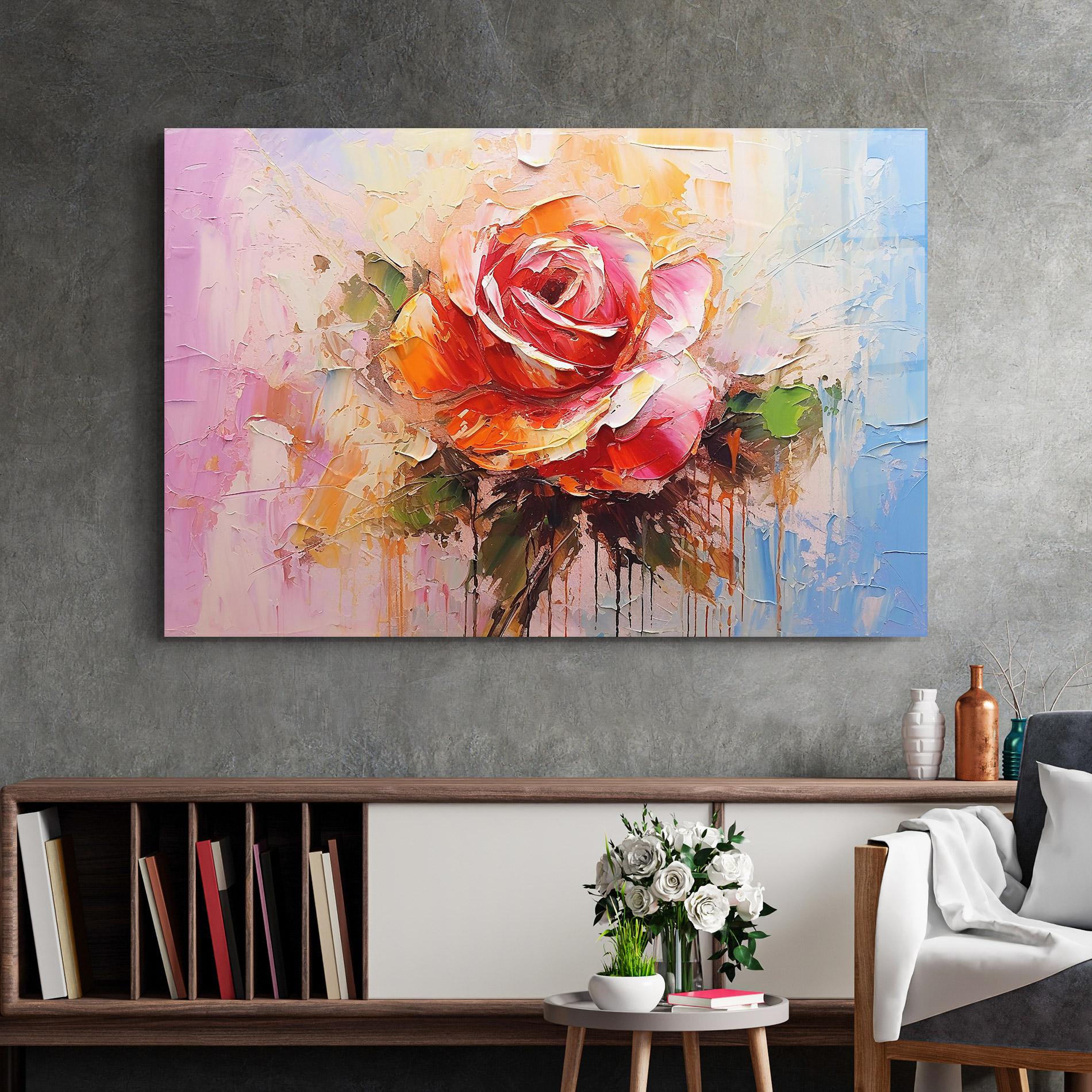 Üvegkép Red Pink Orange Art mockup 2