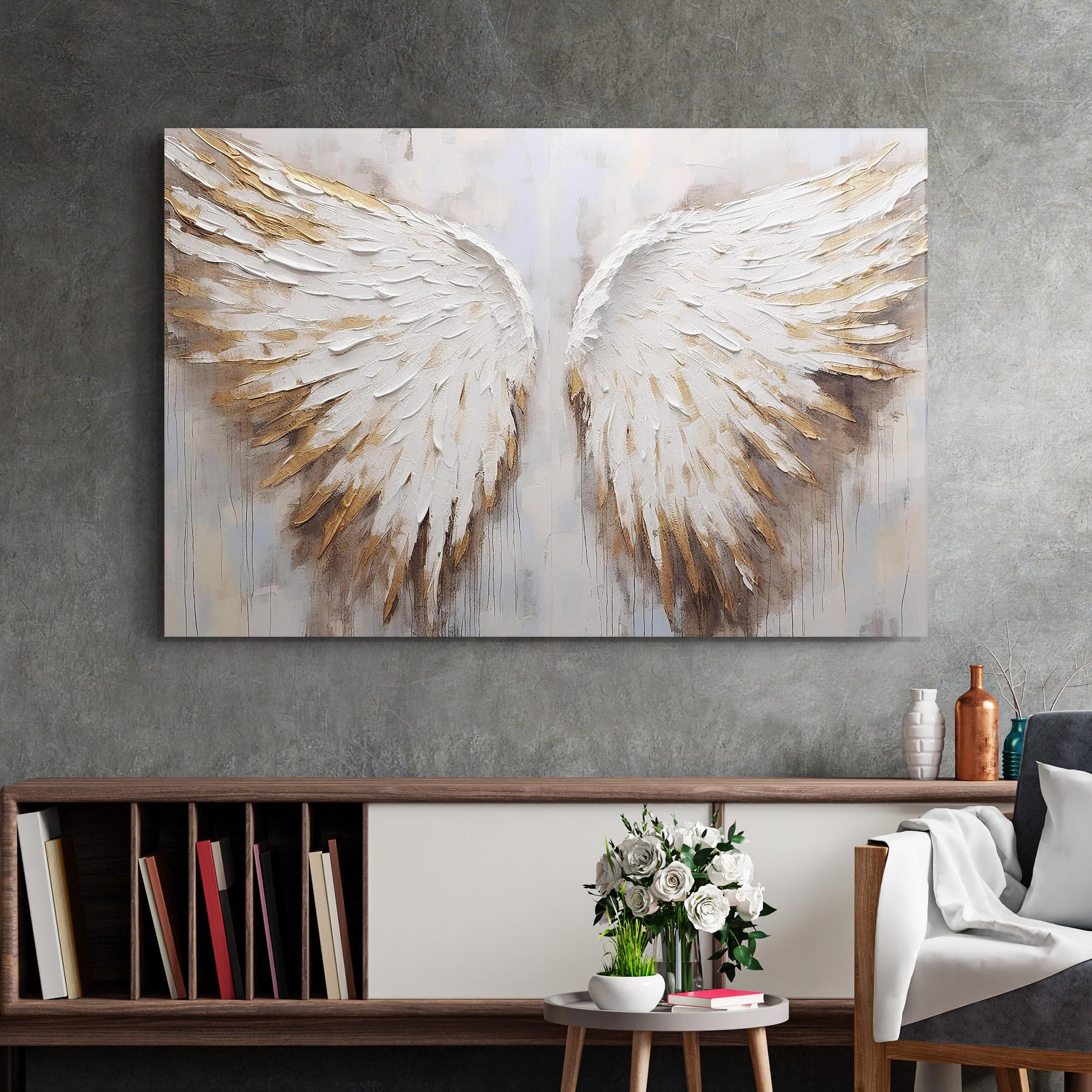 Üvegkép White Angel Wings mockup 2
