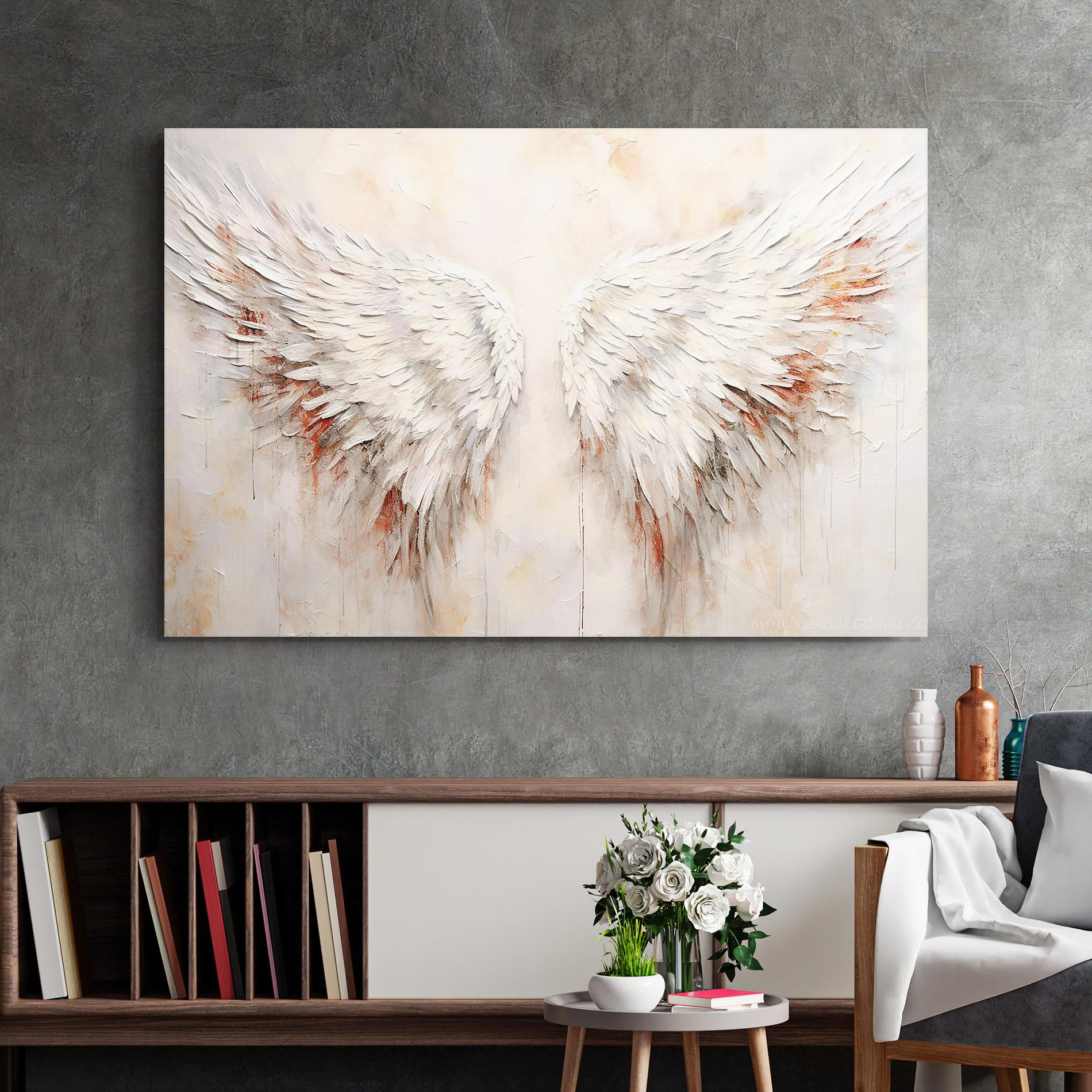 Üvegkép White Bloody Wings mockup 2