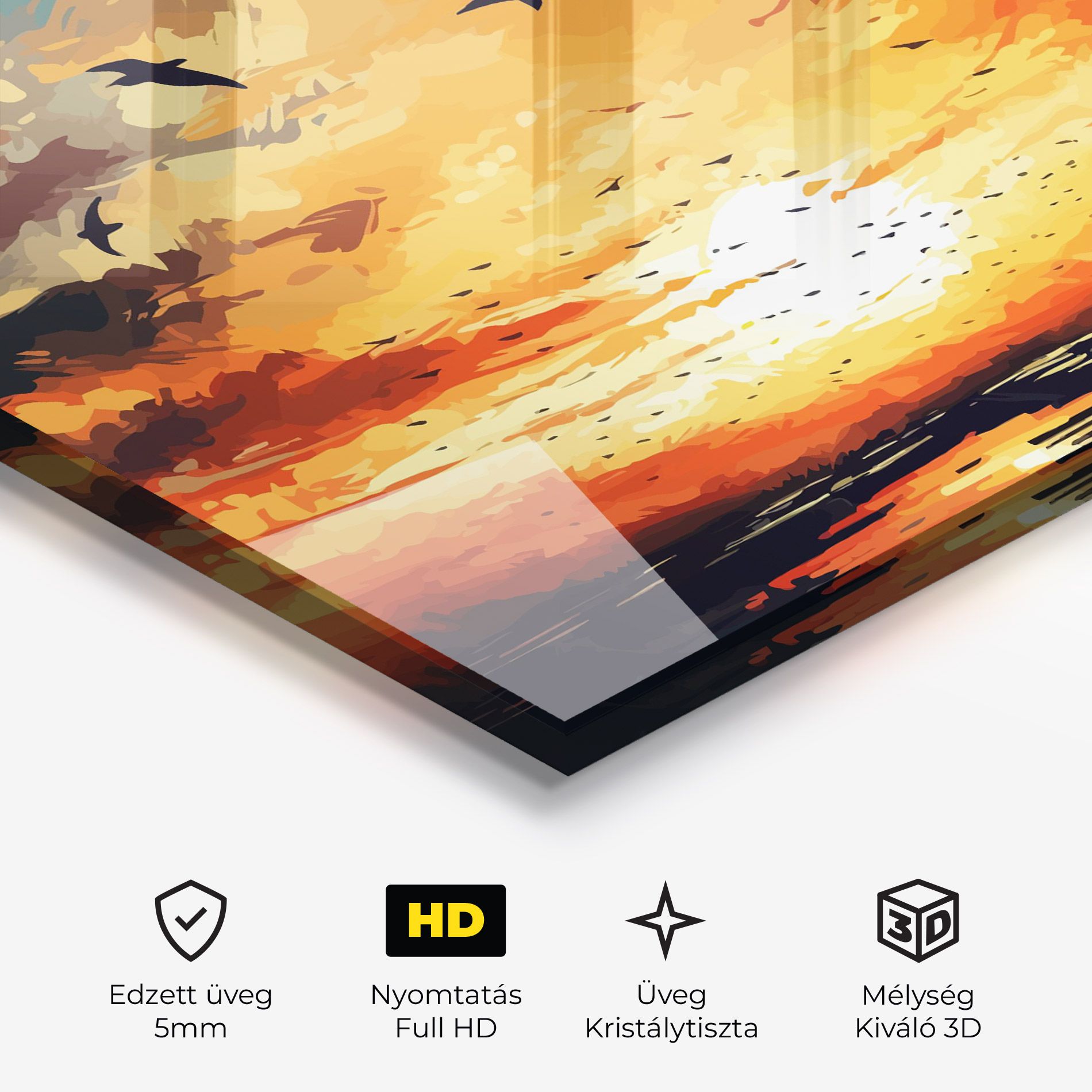 Blue Sunset Birds mockup 3