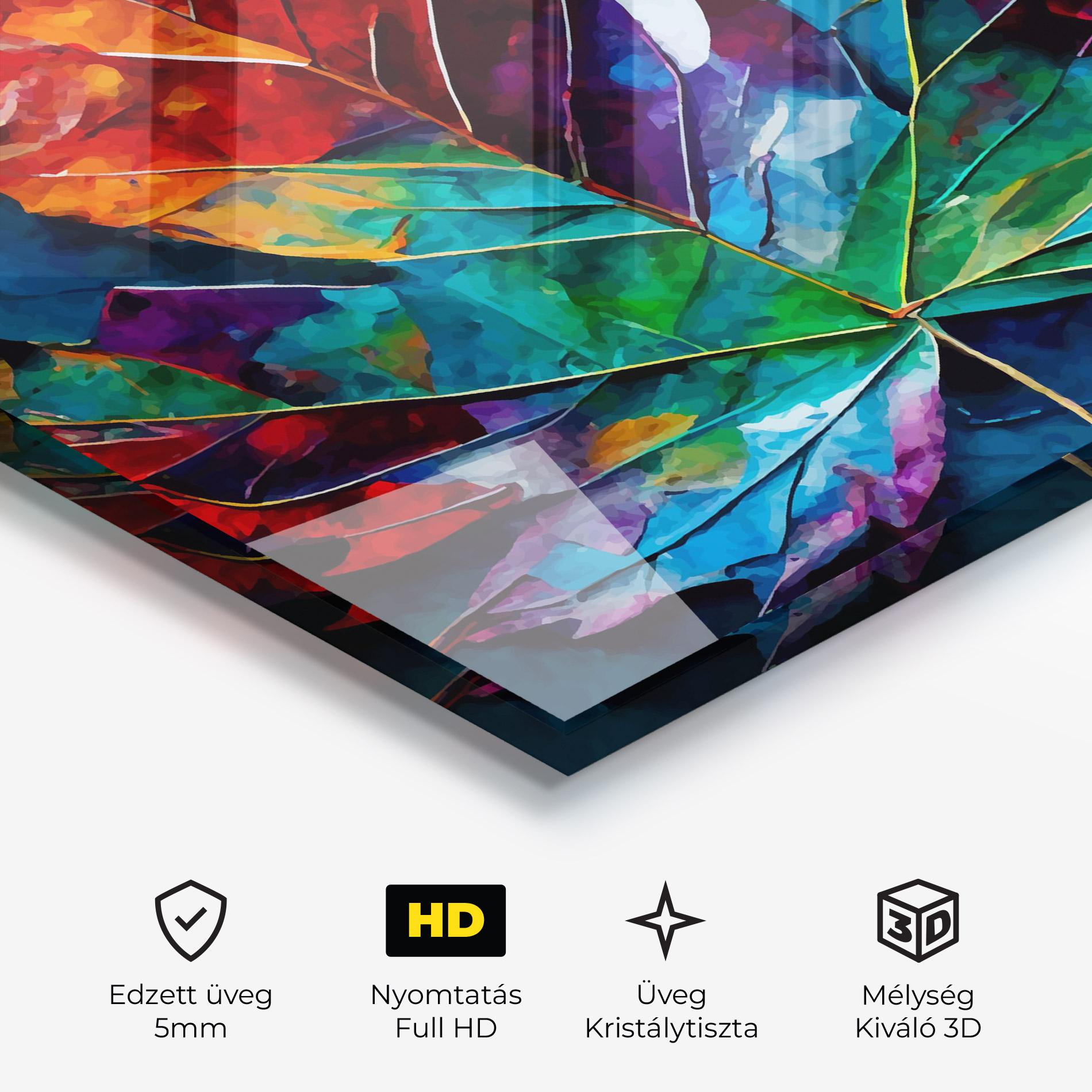 Üvegkép Colorful Leaf Mix mockup 3