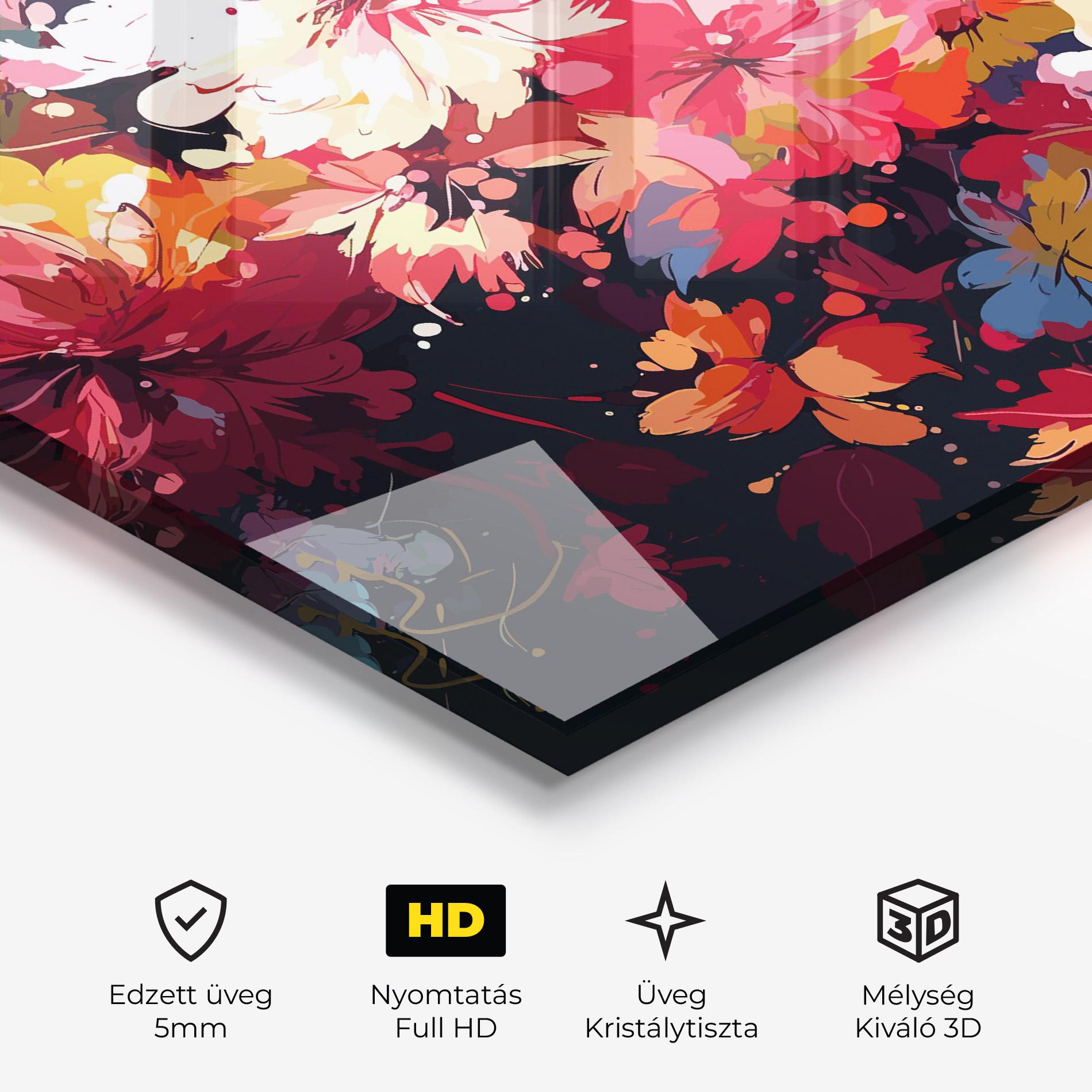 Üvegkép Flower Art Texture mockup 3