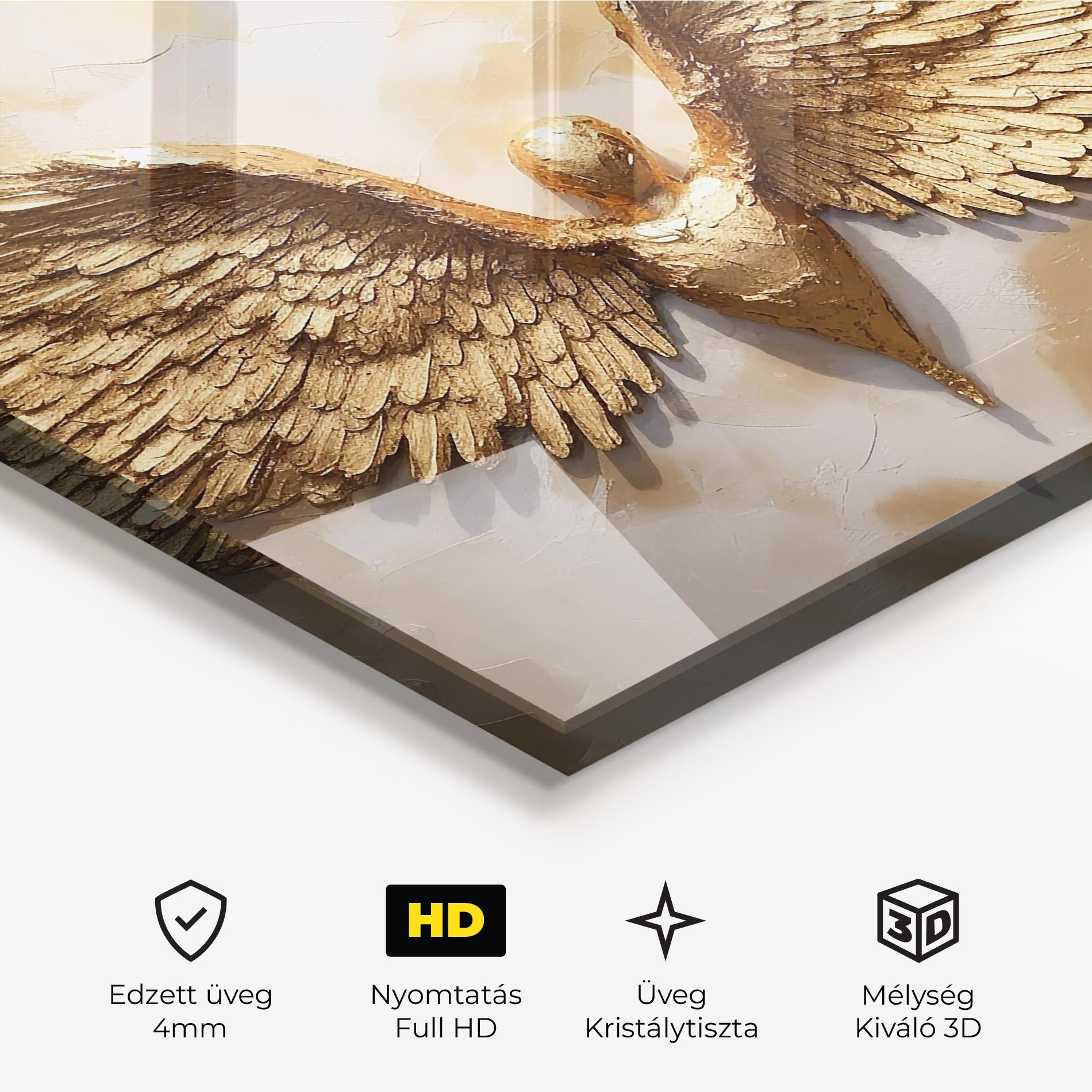 Üvegkép Beautiful Gold Wings mockup 3