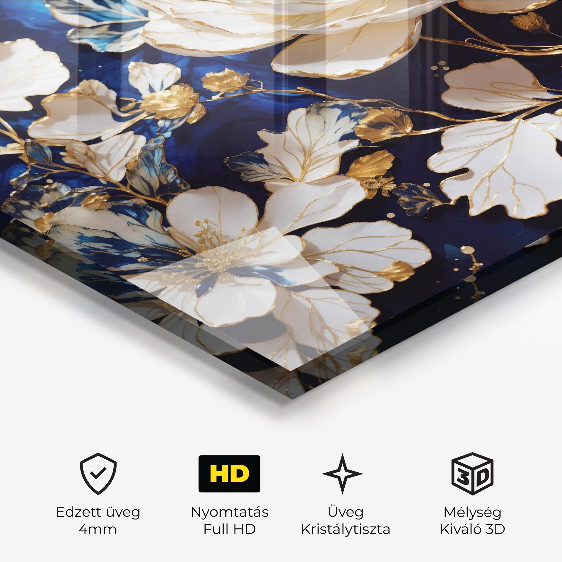 Üvegkép Beautiful Golden White Rose mockup 3