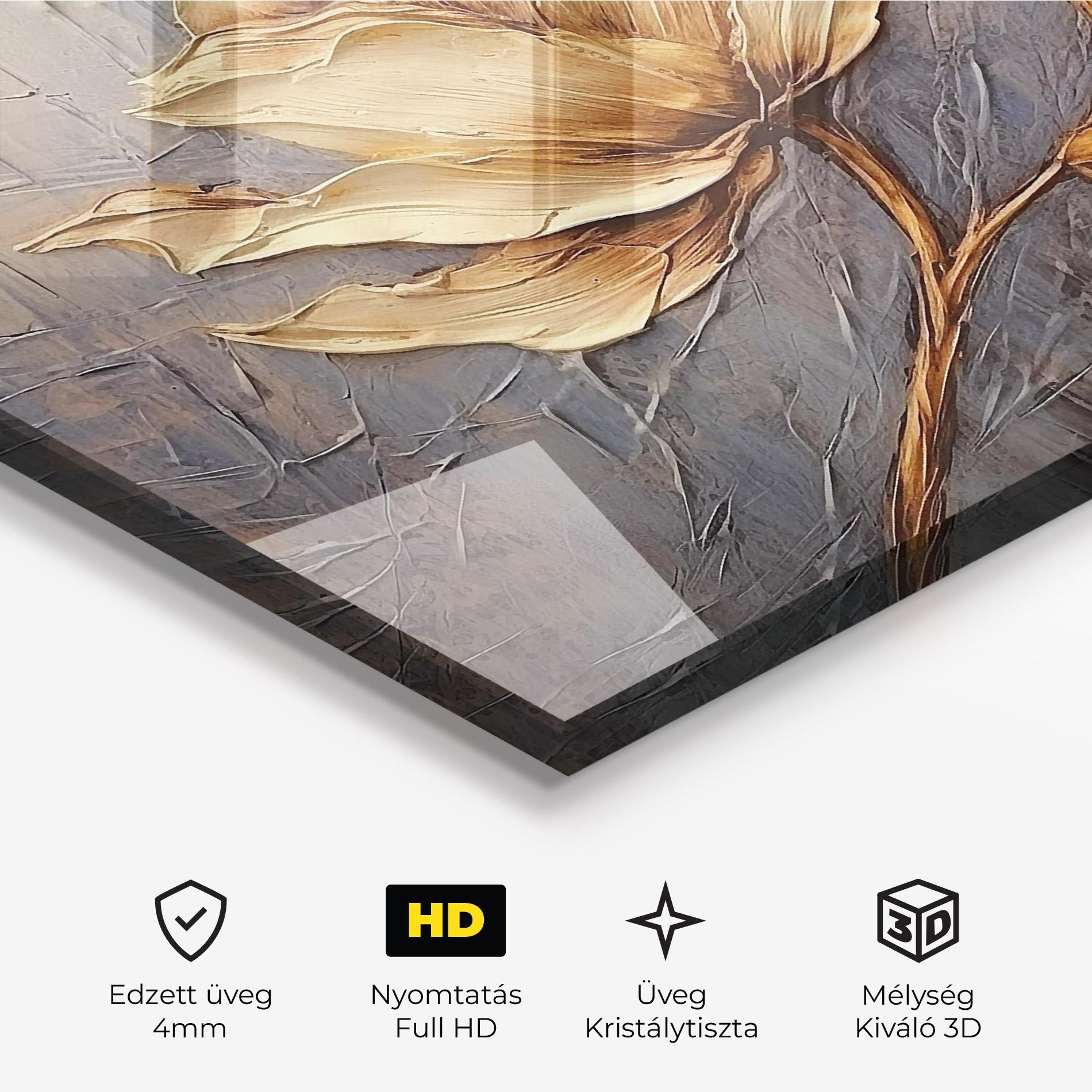 Üvegkép Cream Rose On Blue mockup 3