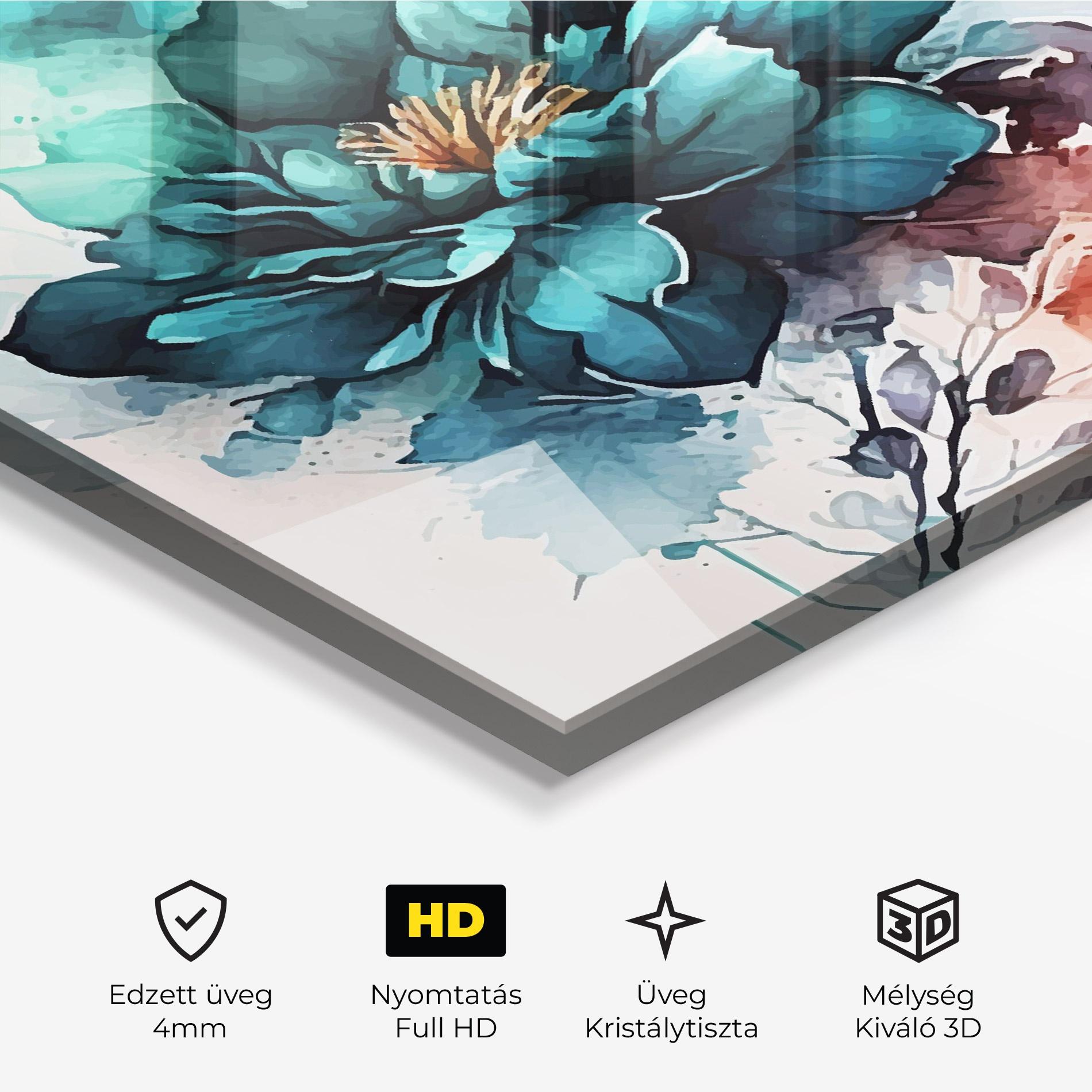 Üvegkép Flower Watercolor mockup 3