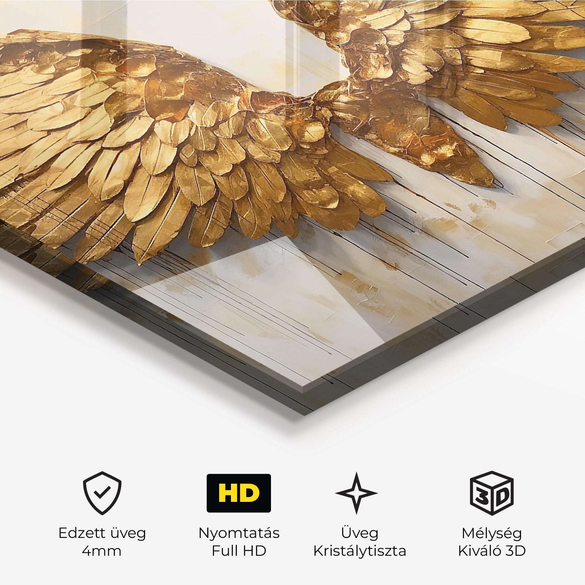 Üvegkép Golden Wings Art mockup 3