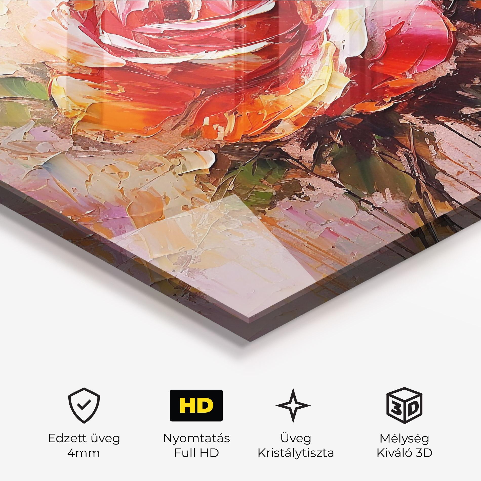 Üvegkép Red Pink Orange Art mockup 3