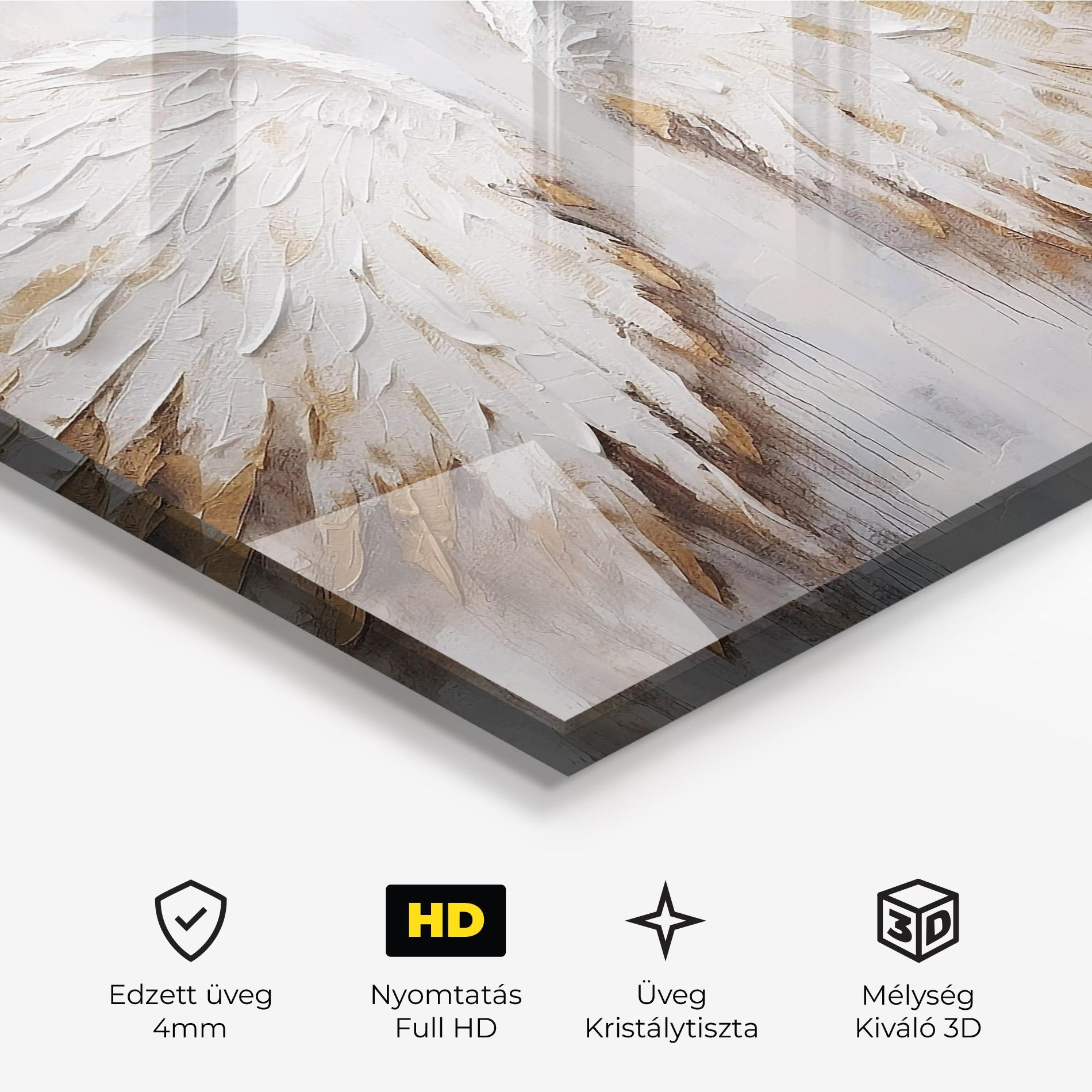 Üvegkép White Angel Wings mockup 3