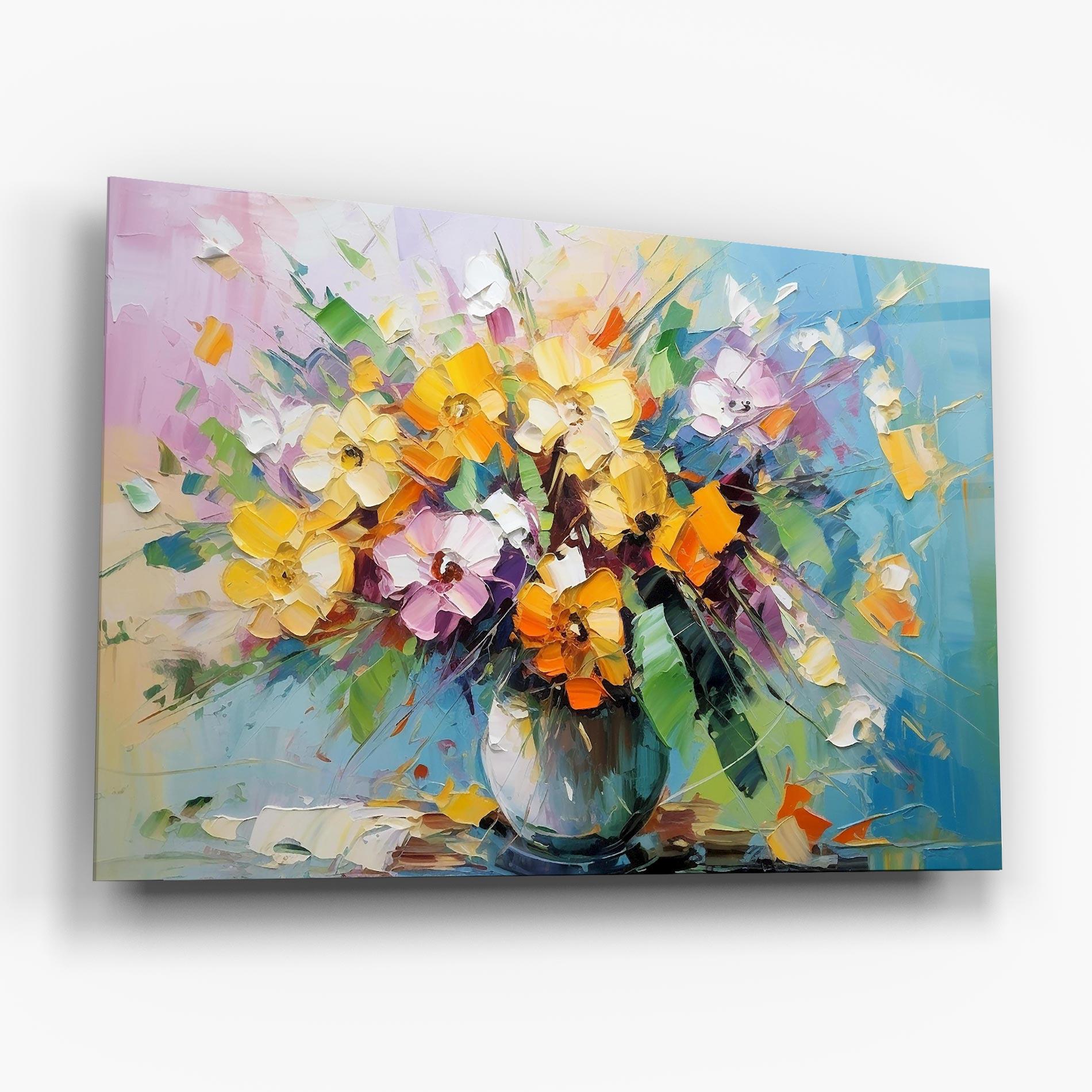 Üvegkép Colorfull Flowers Painting mockup 6