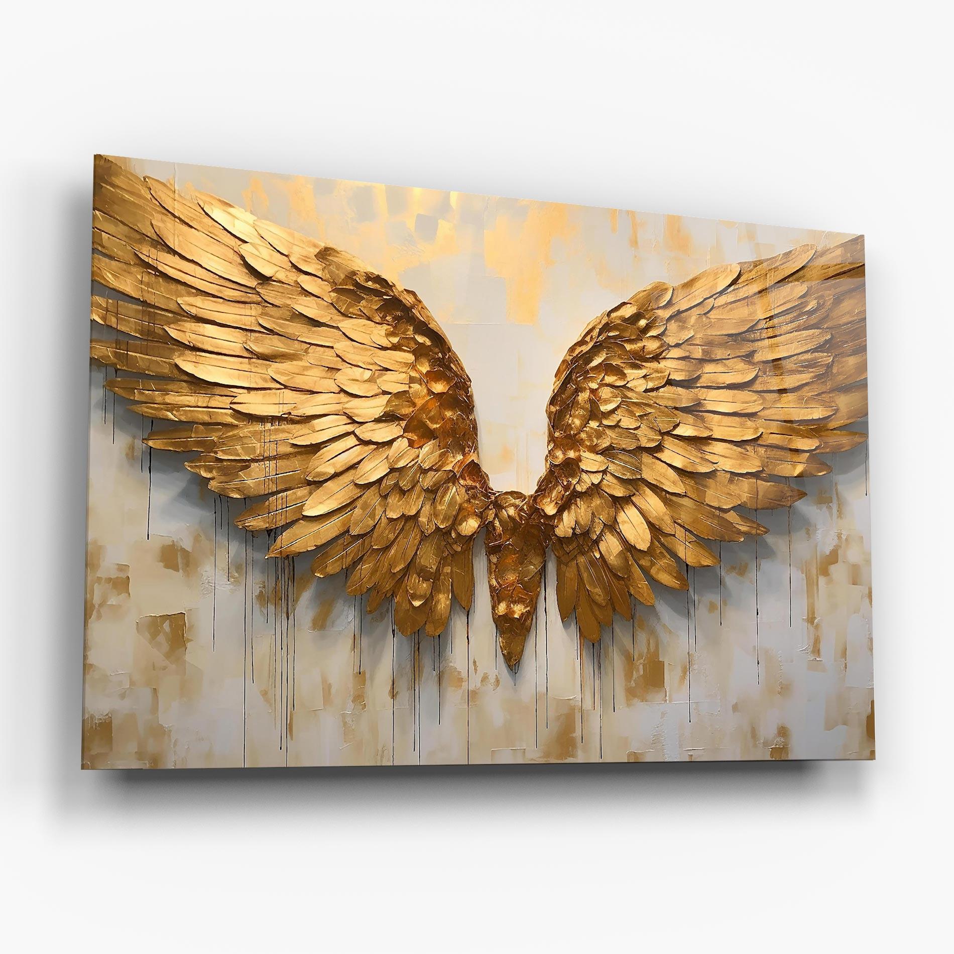 Üvegkép Golden Wings Art mockup 6