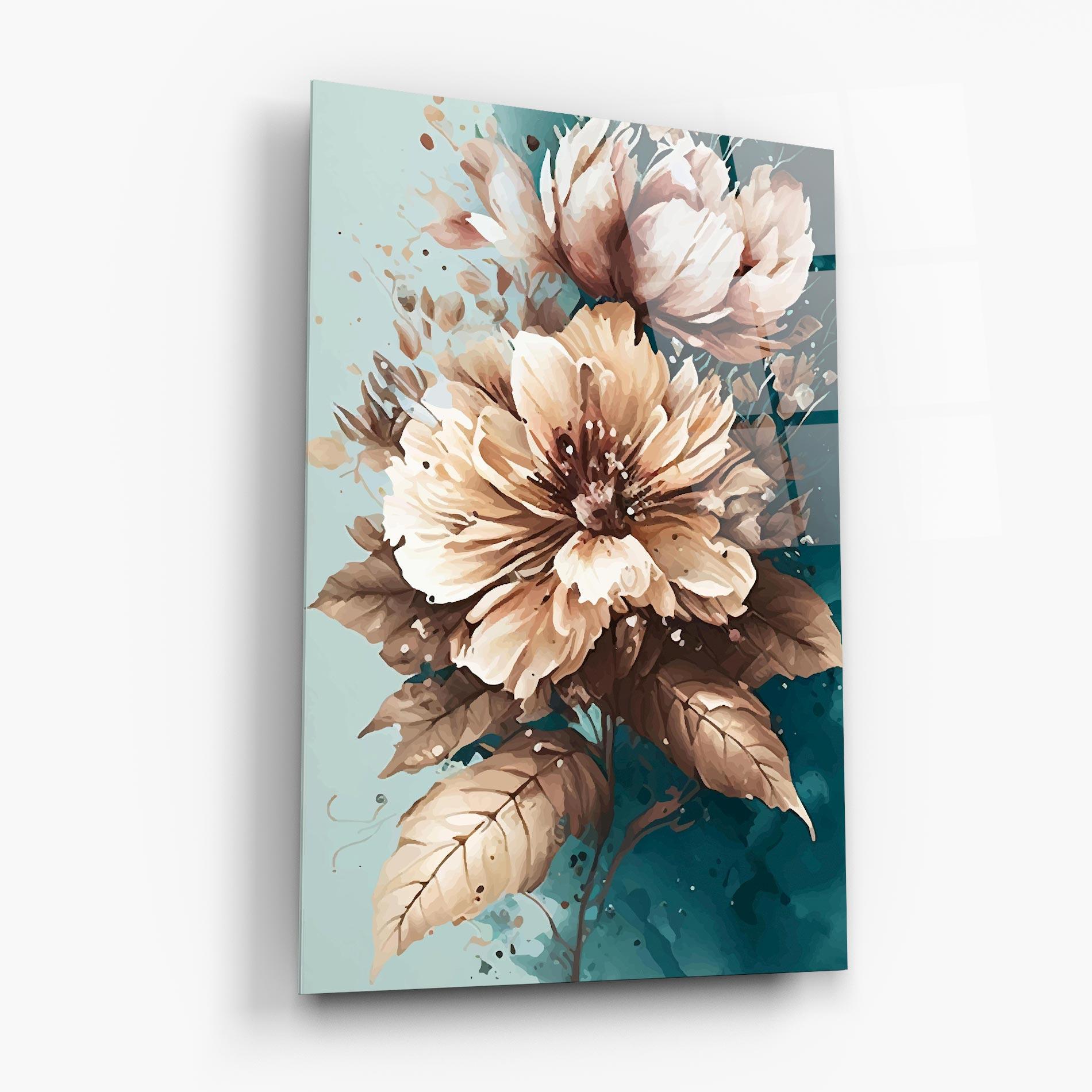 Üvegkép Flower Green Watercolor mockup 6