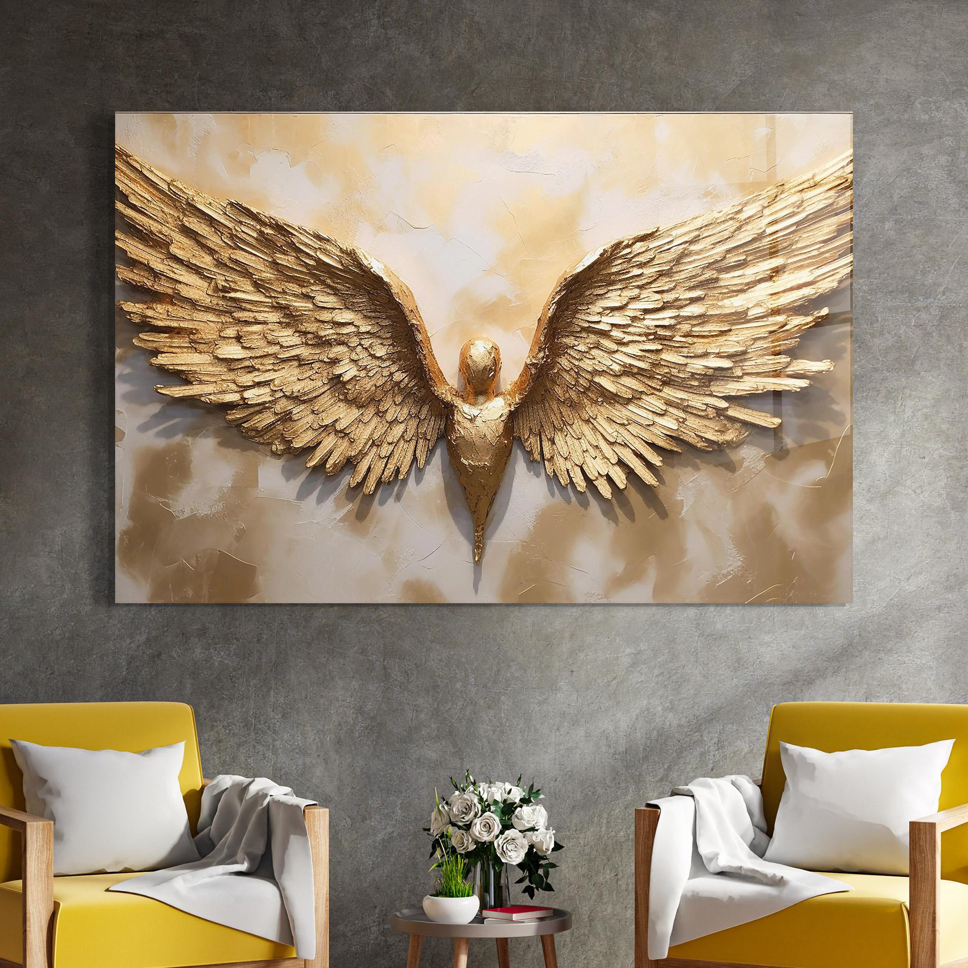 Üvegkép Beautiful Gold Wings mockup 4