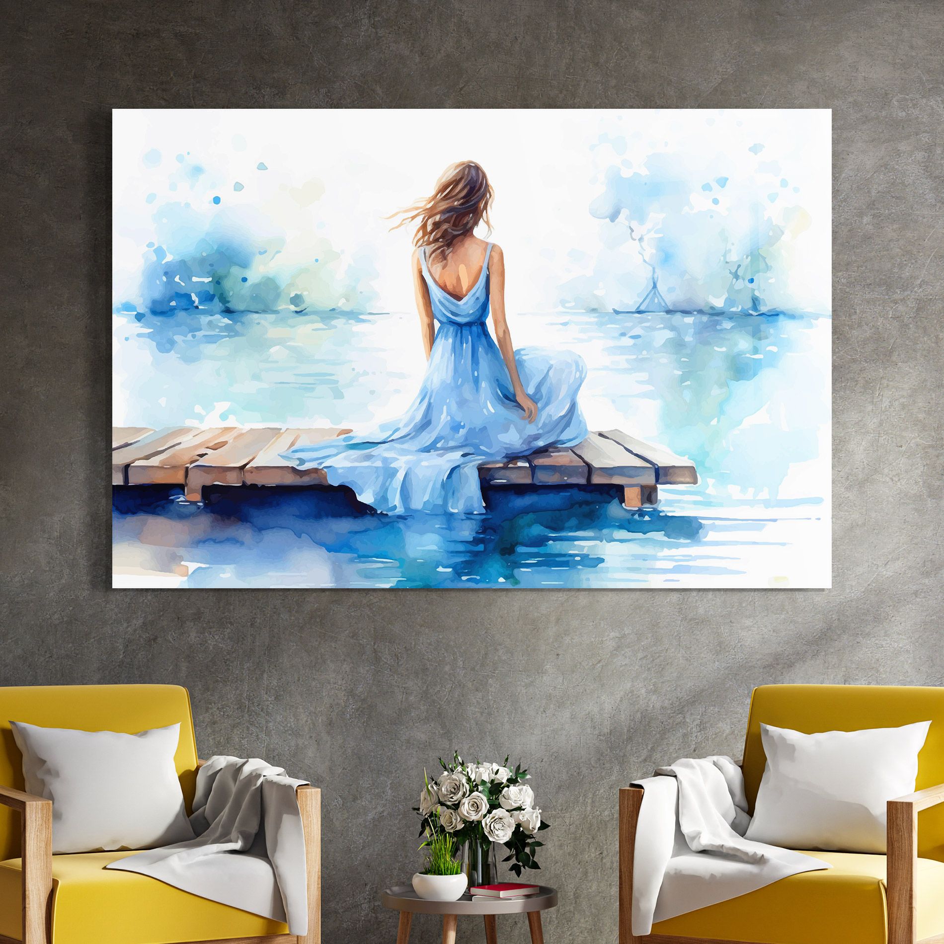 Lake Blue Woman mockup 4