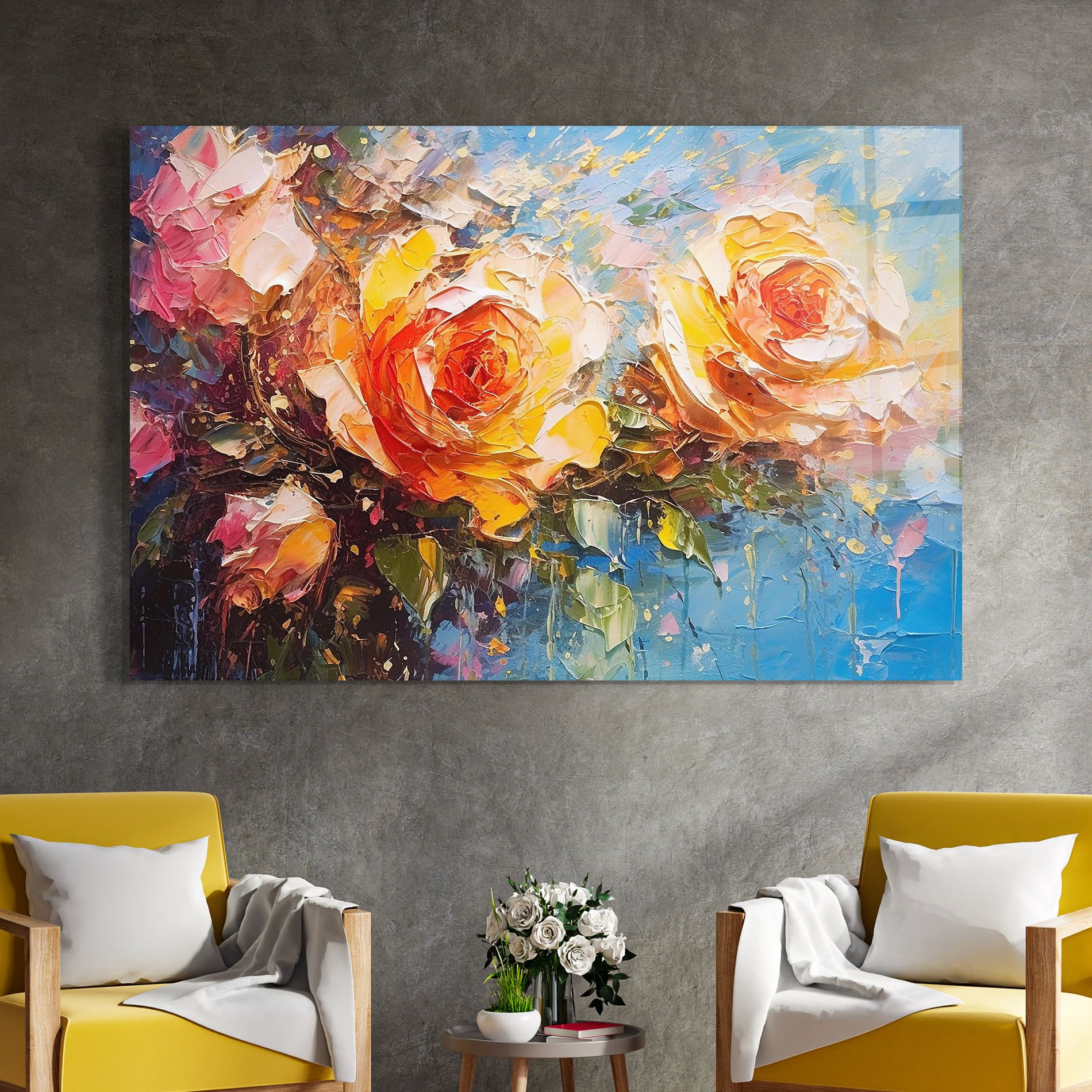 Orange Roses Painting mockup 4