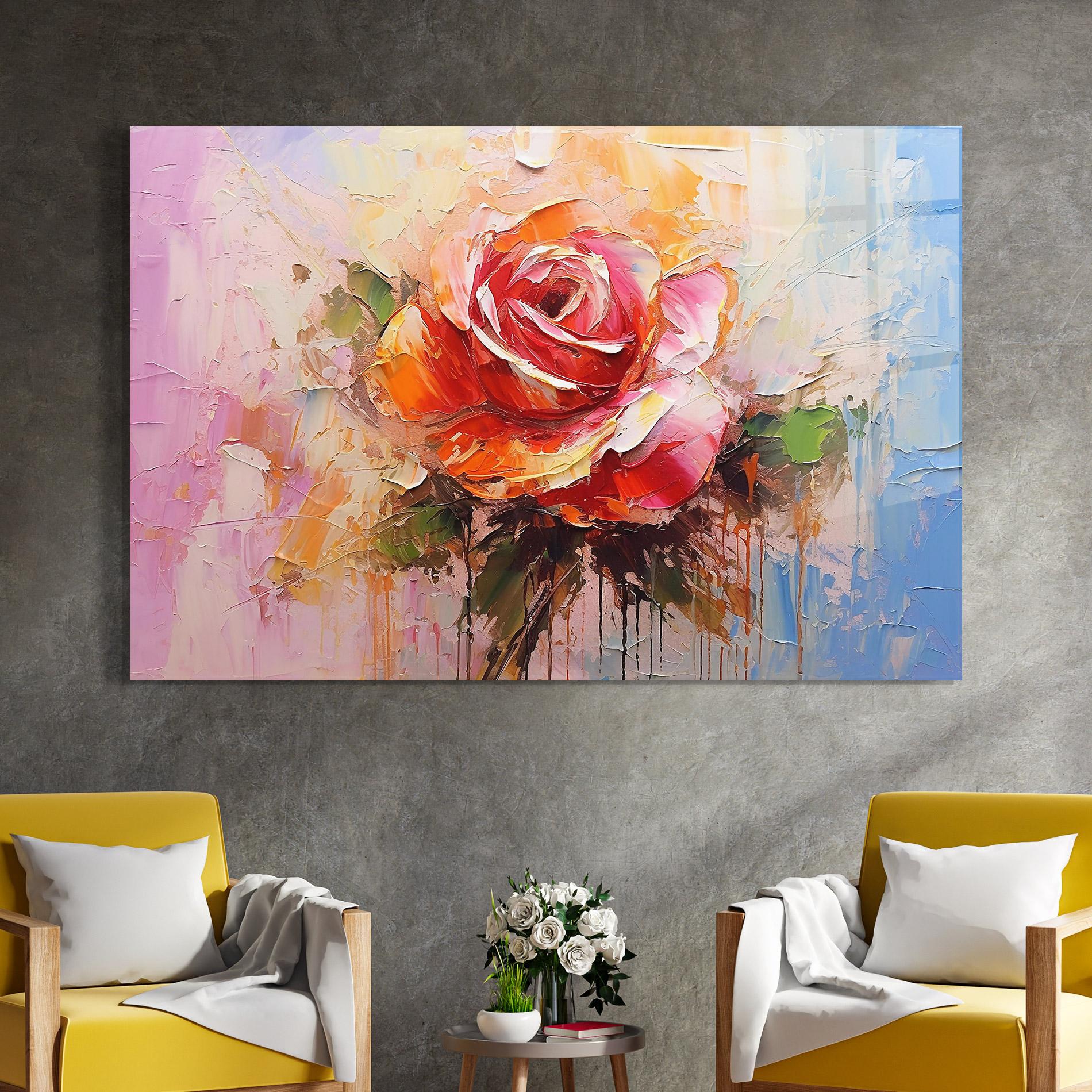 Üvegkép Red Pink Orange Art mockup 4