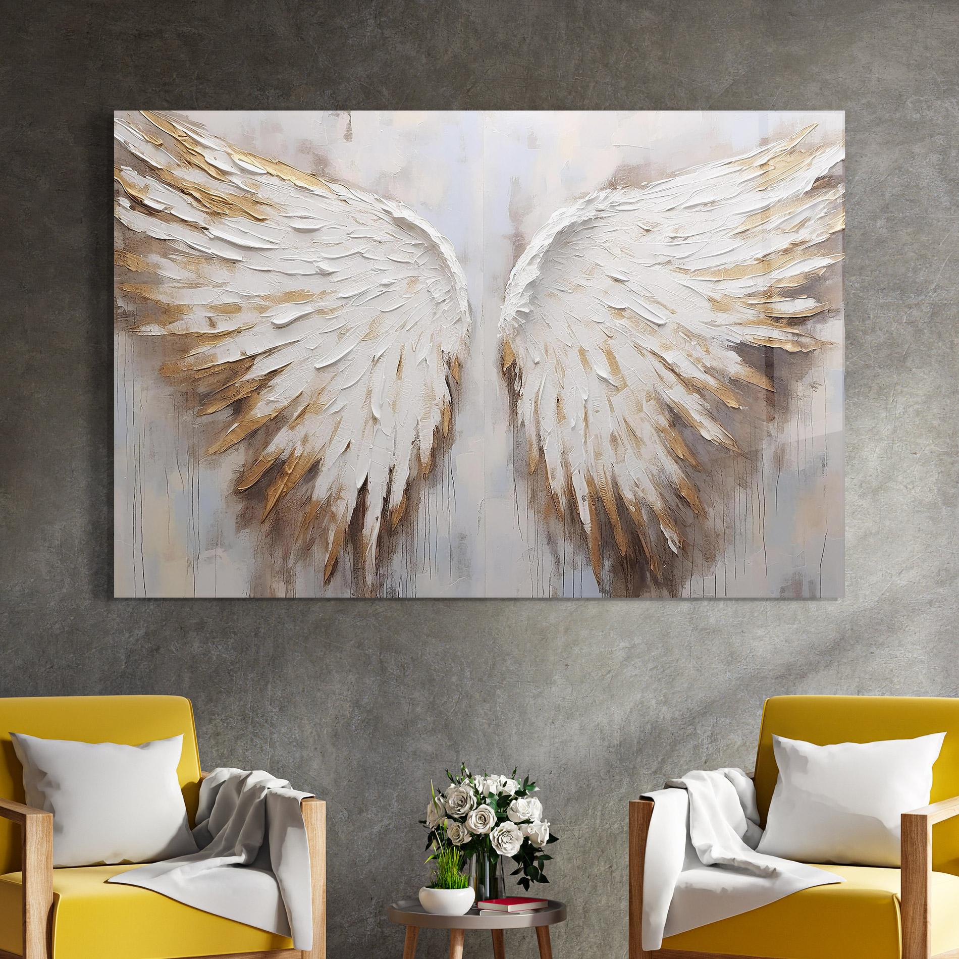 Üvegkép White Angel Wings mockup 4