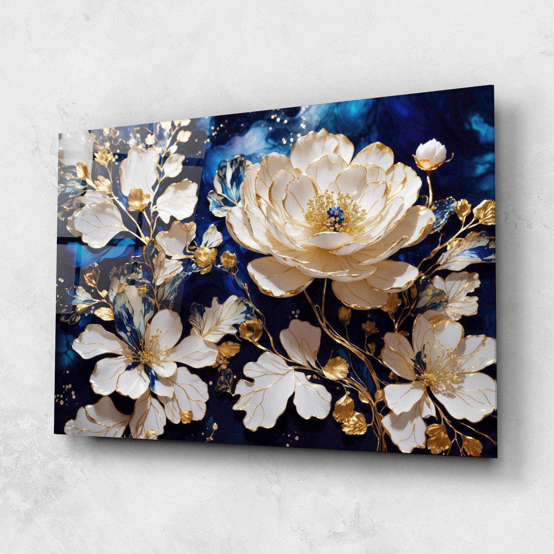 Üvegkép Beautiful Golden White Rose mockup 1