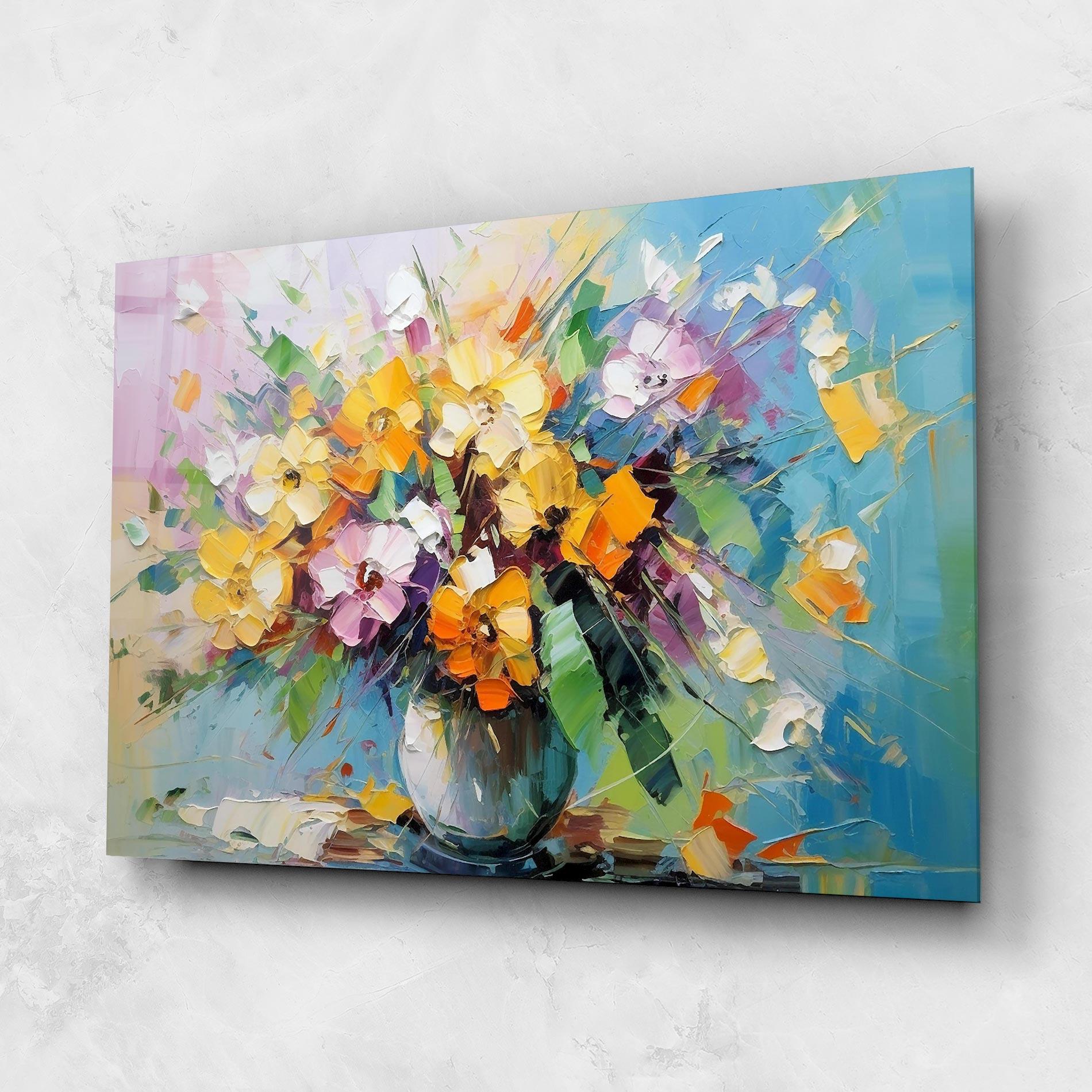 Üvegkép Colorfull Flowers Painting mockup 1