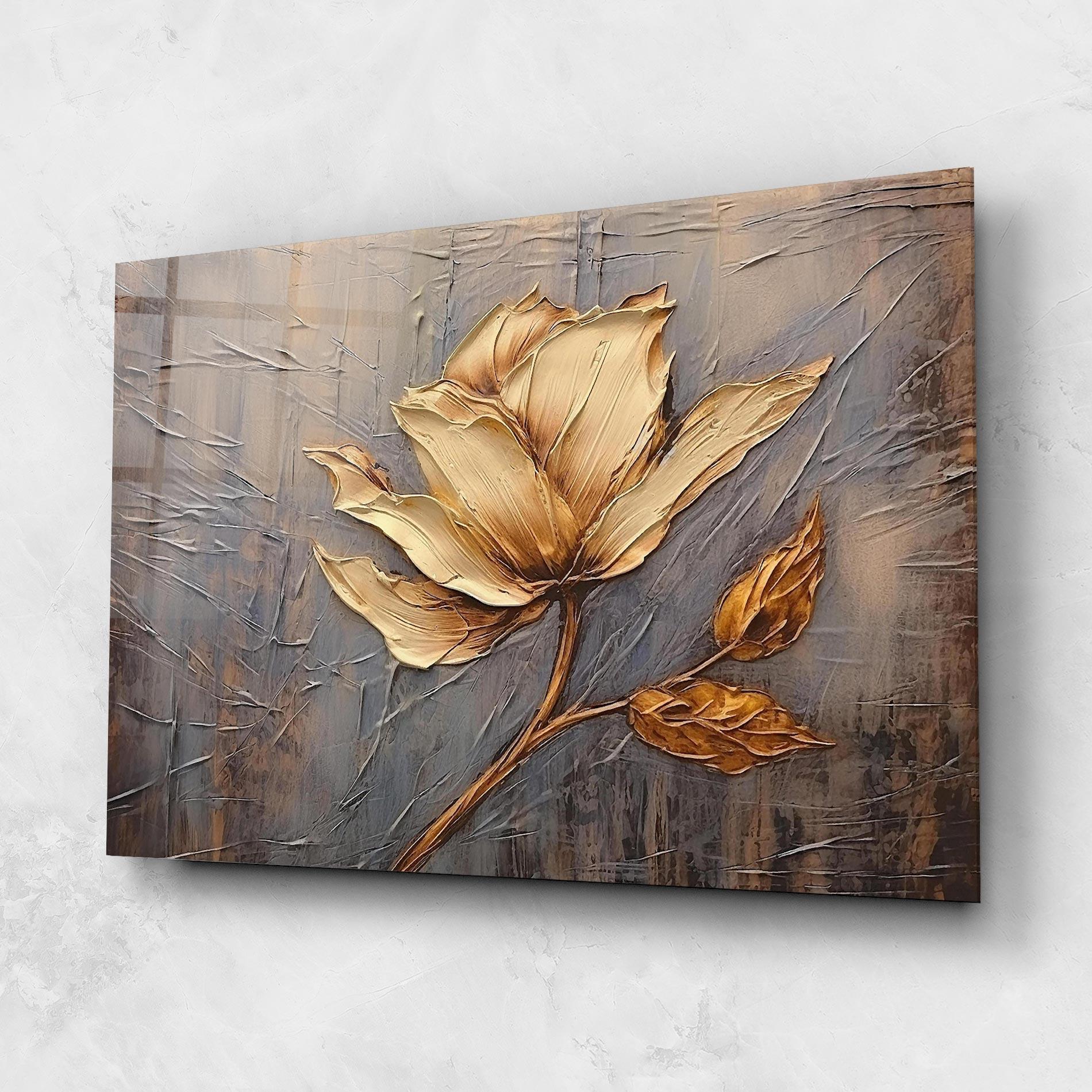 Üvegkép Cream Rose On Blue mockup 1